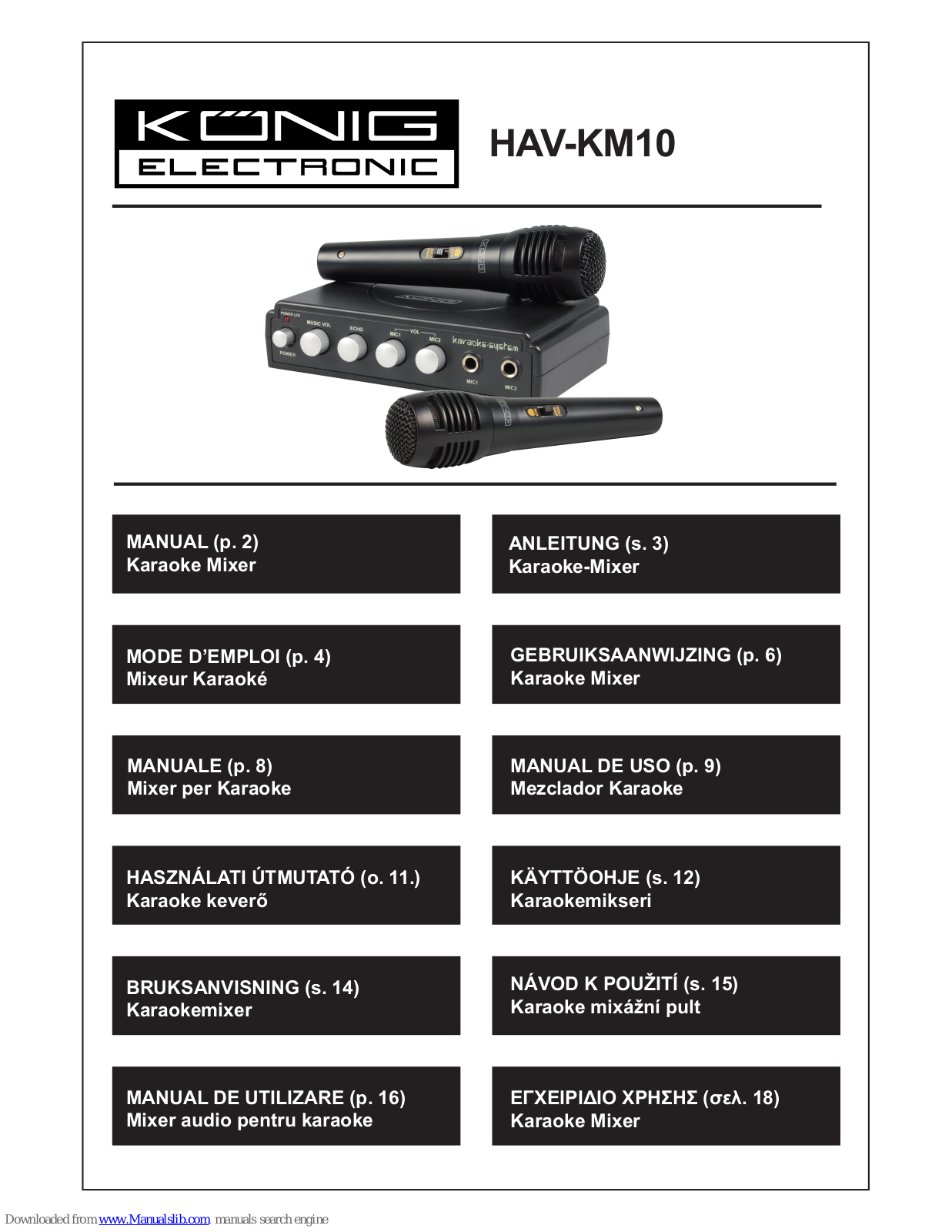 Konig HAV-KM10 User Manual