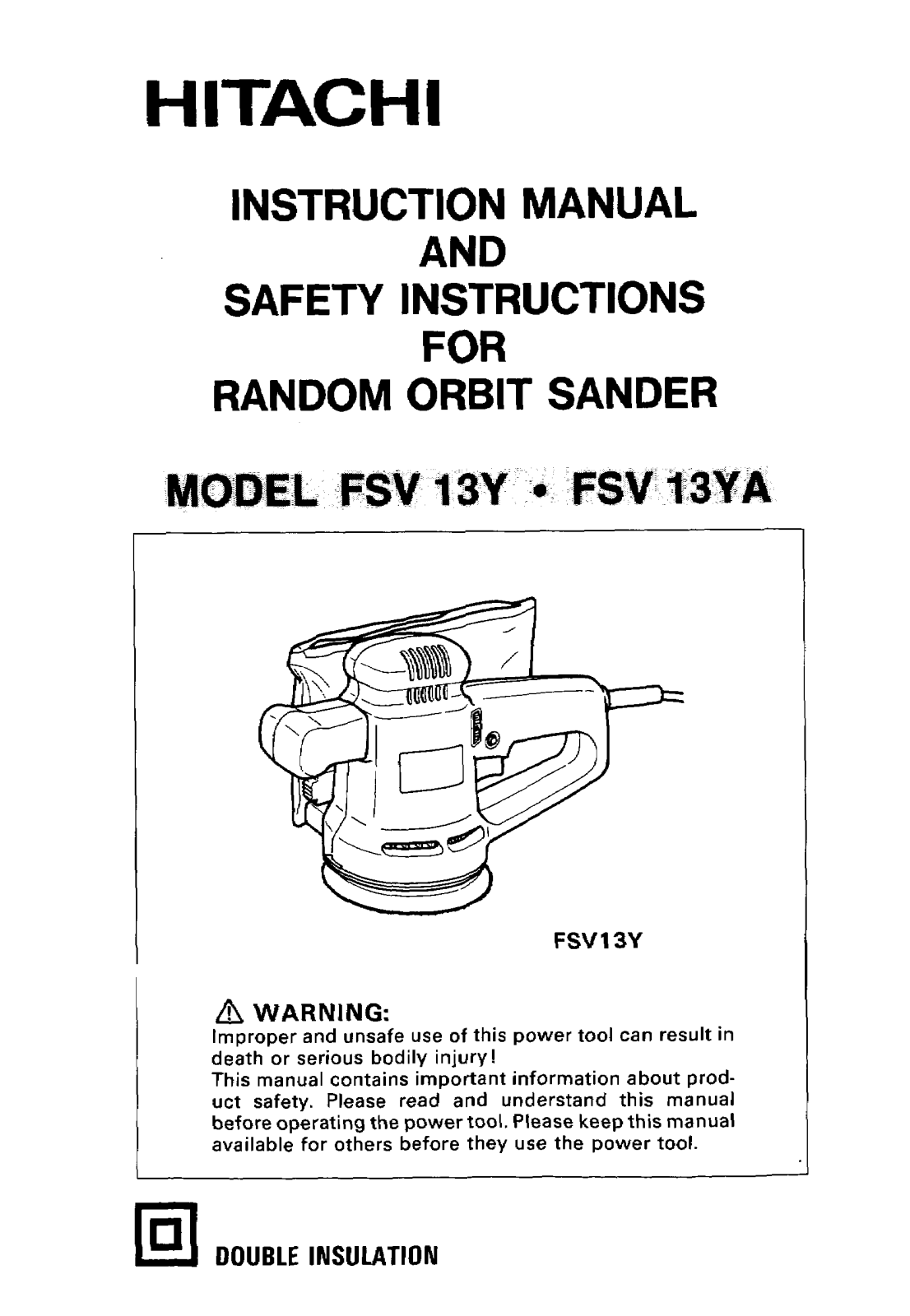 Hitachi FSV13Y User Manual