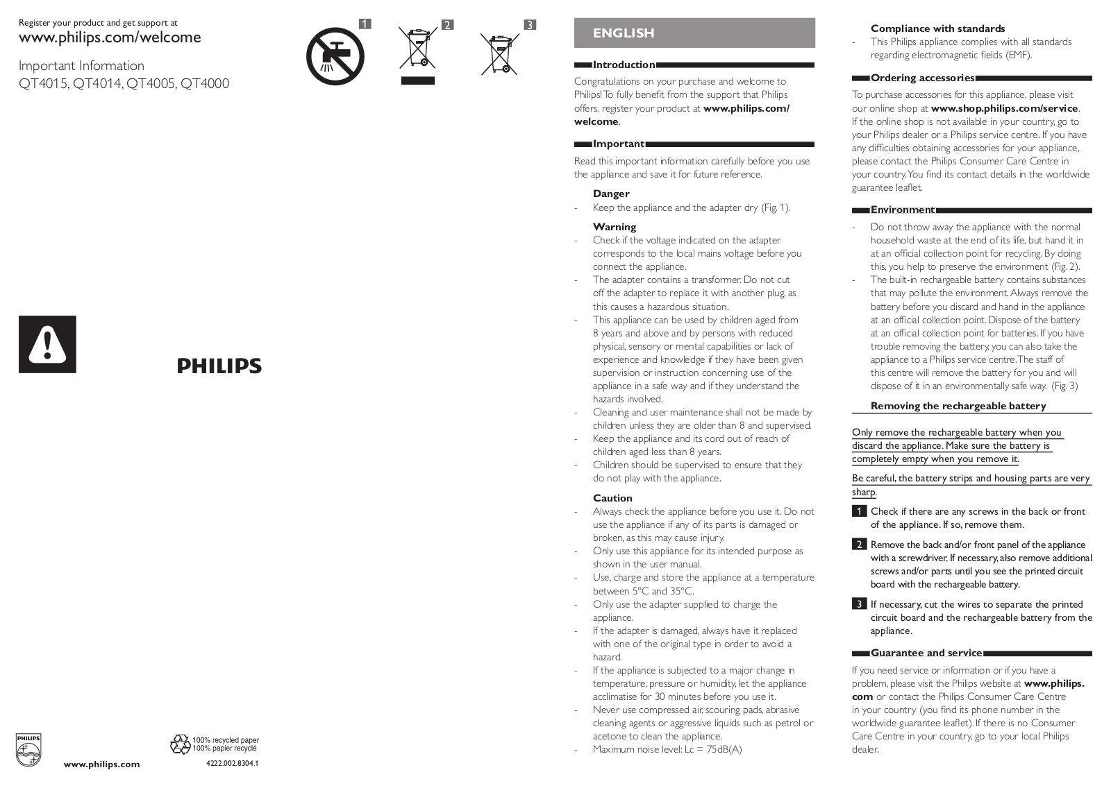 Philips QT4005 User Manual