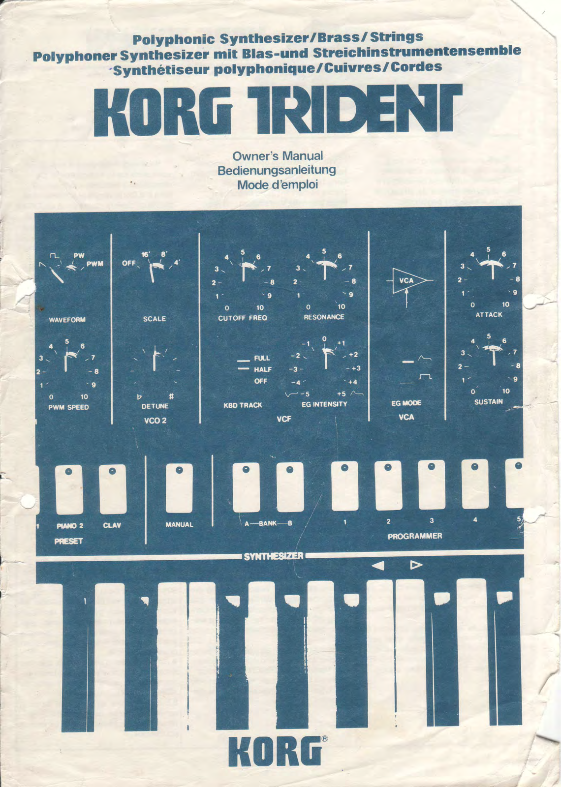 Korg Trident Owner's Manual