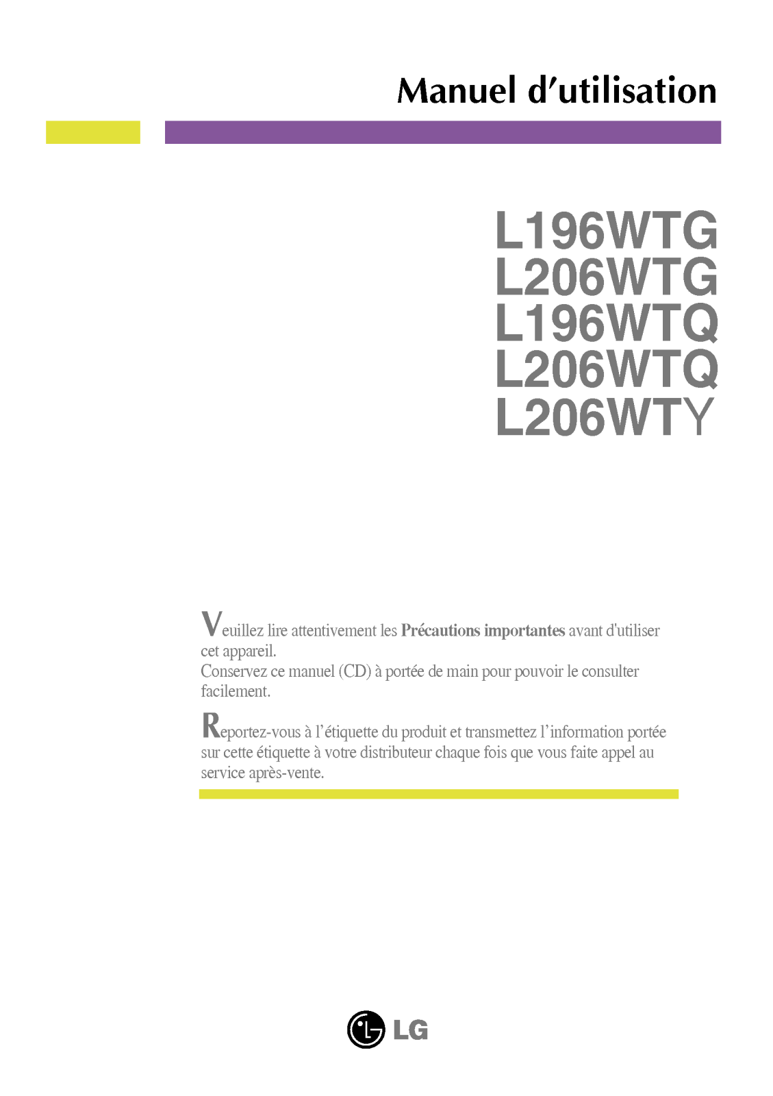 LG L206WTQ-BF User Manual