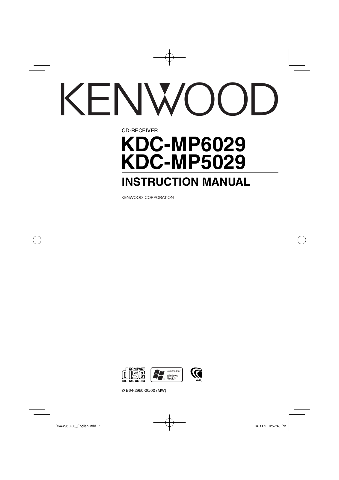 Kenwood KDC-MP5029, KDC-MP6029 User Manual
