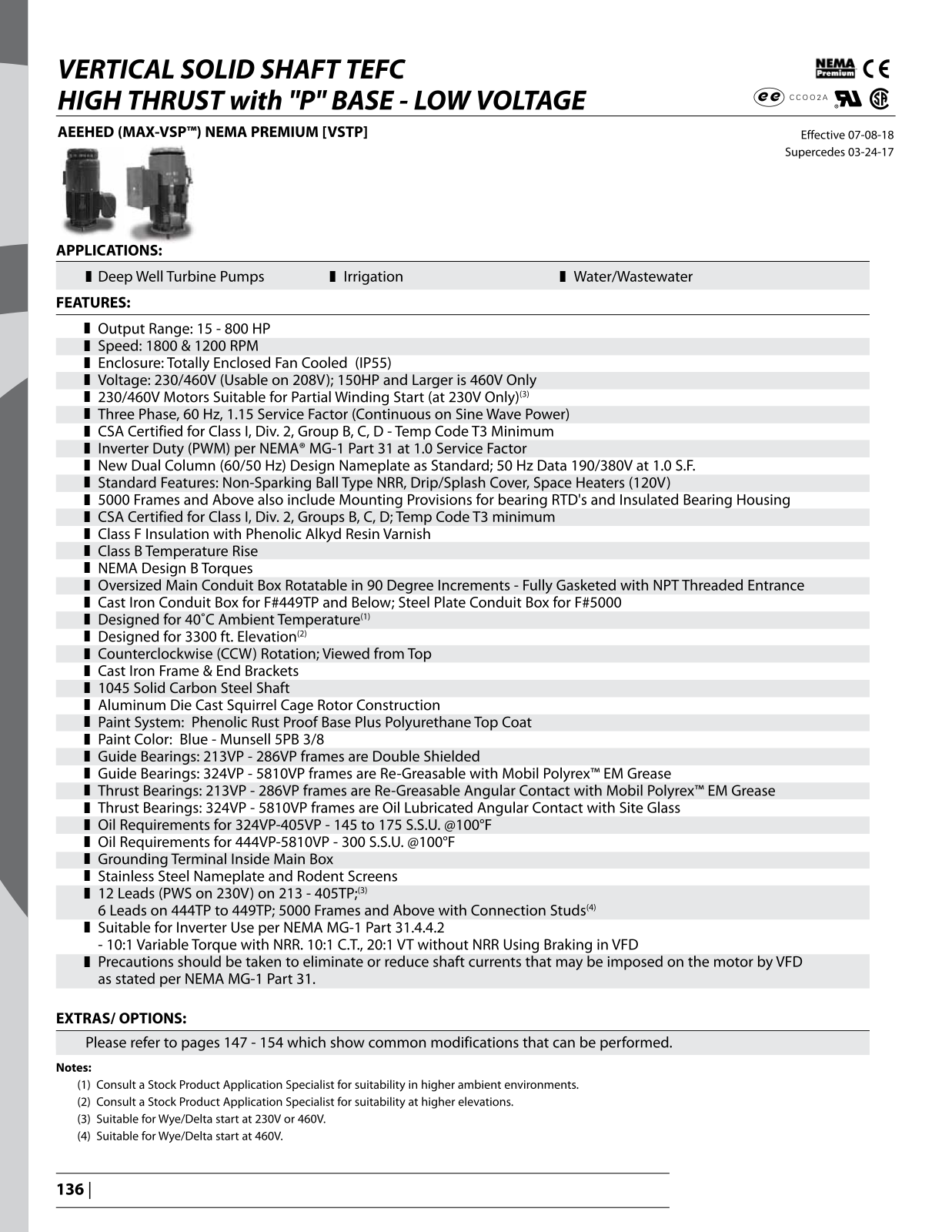 Teco Vertical solid shaft tefc Catalog Page