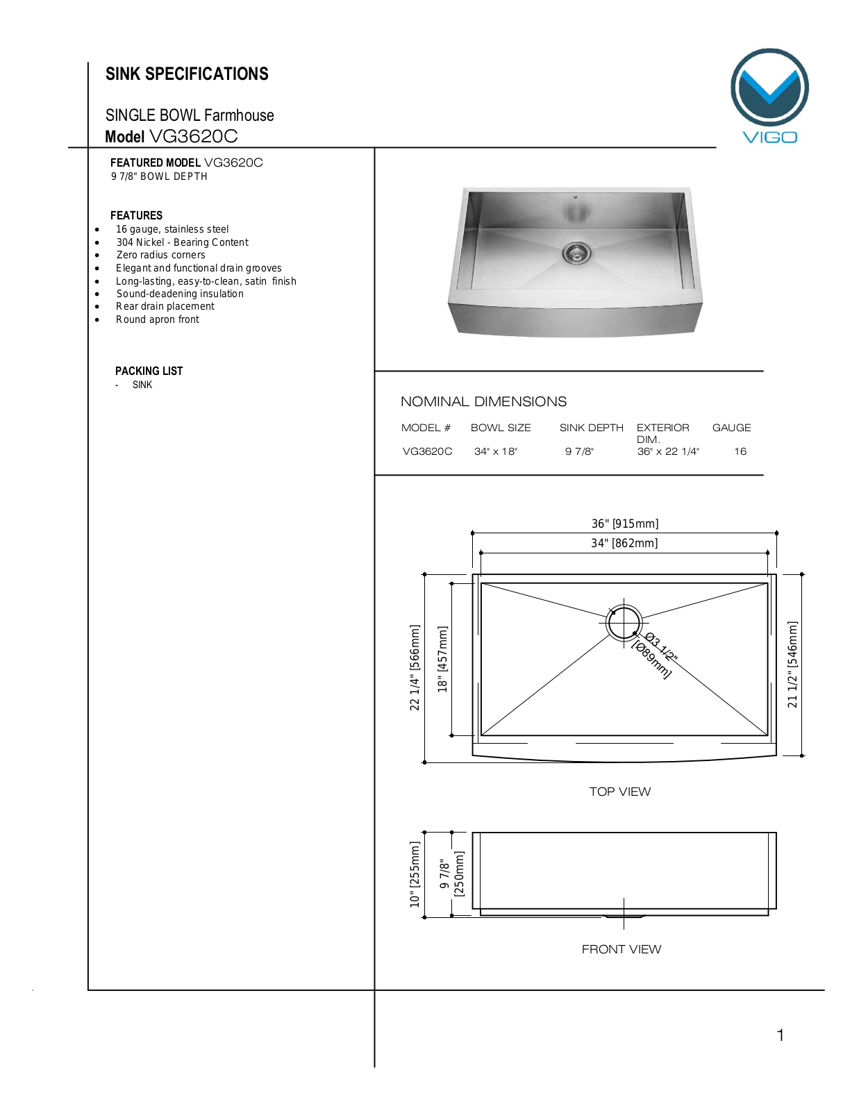 Vigo VG3620C User Manual