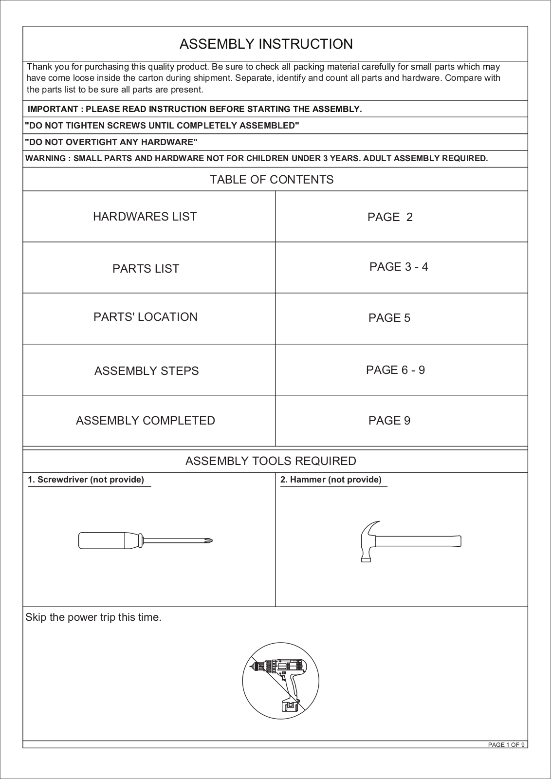 Zipcode Design W003420299 Installation & Assembly - ManualMachine.com