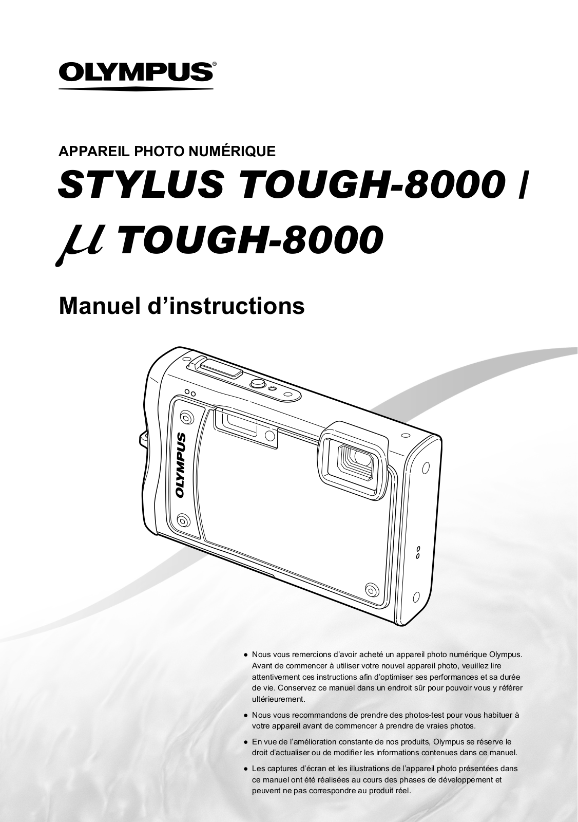 OLYMPUS MJU TOUGH 8000 User Manual