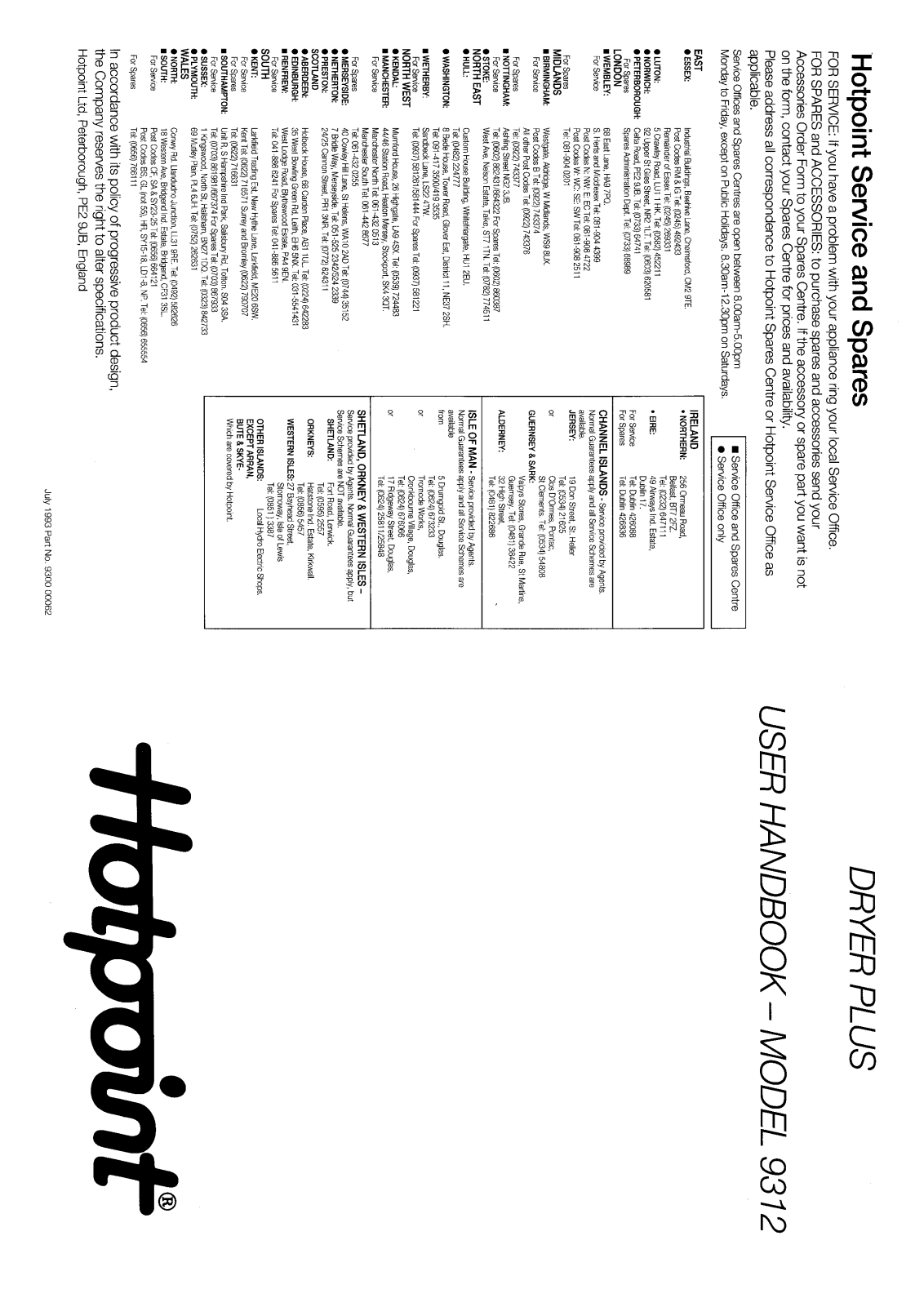 Hotpoint-Ariston HB9312 User Manual