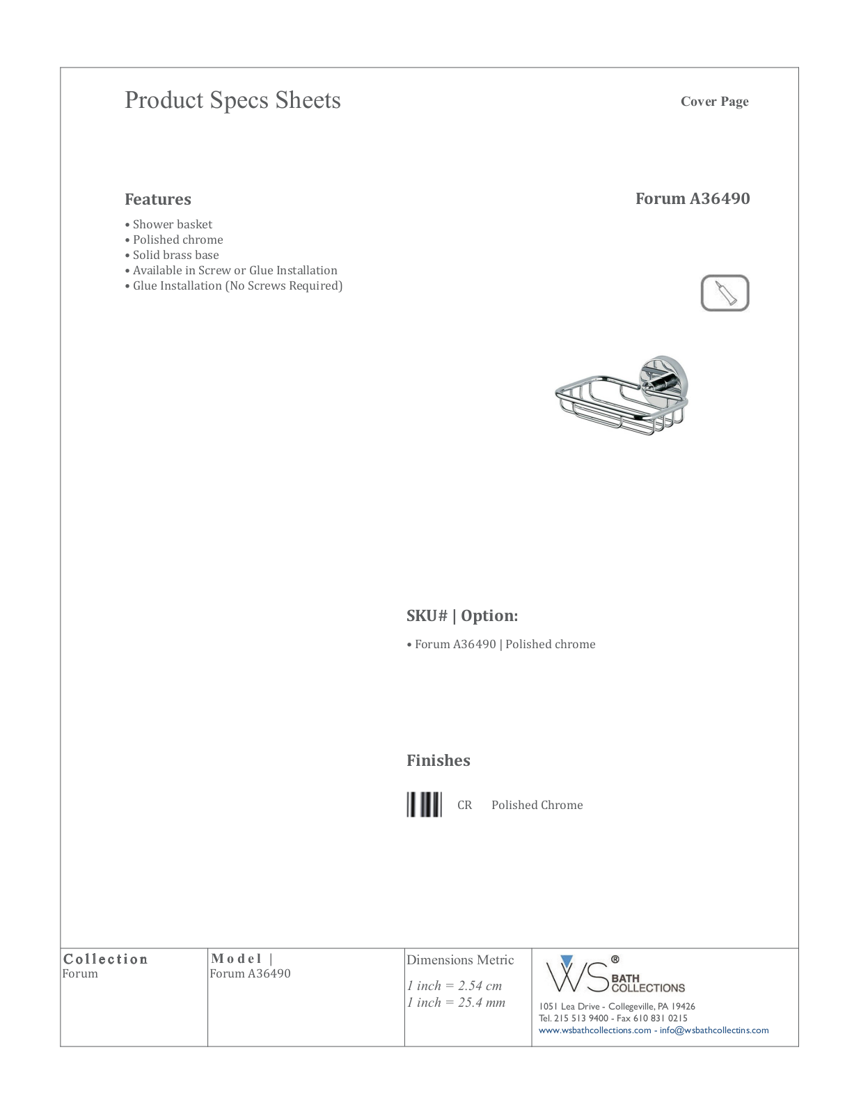WS Bath Collections WSO3316 Specifications - ManualMachine.com