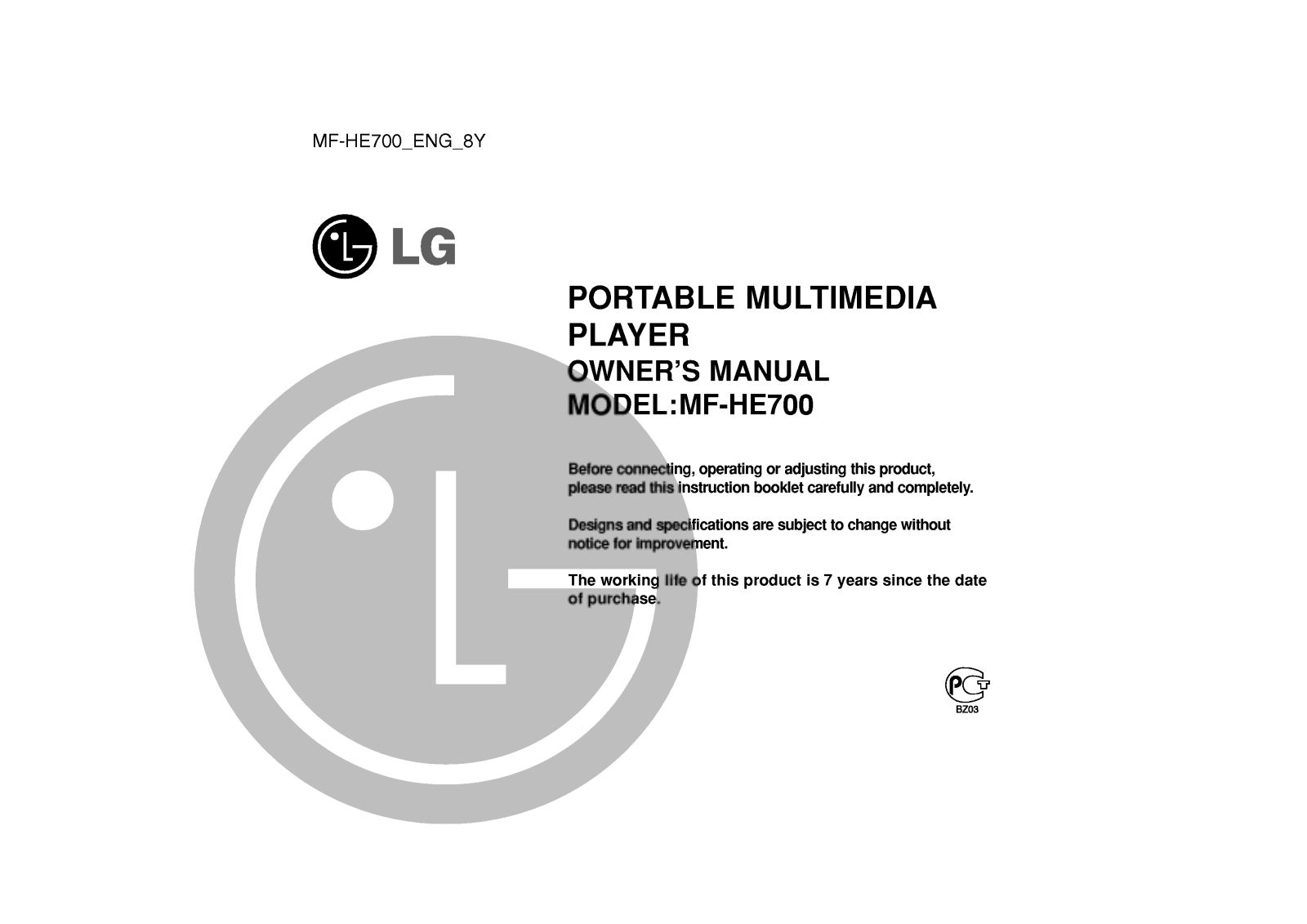 LG MF-HE700 User guide