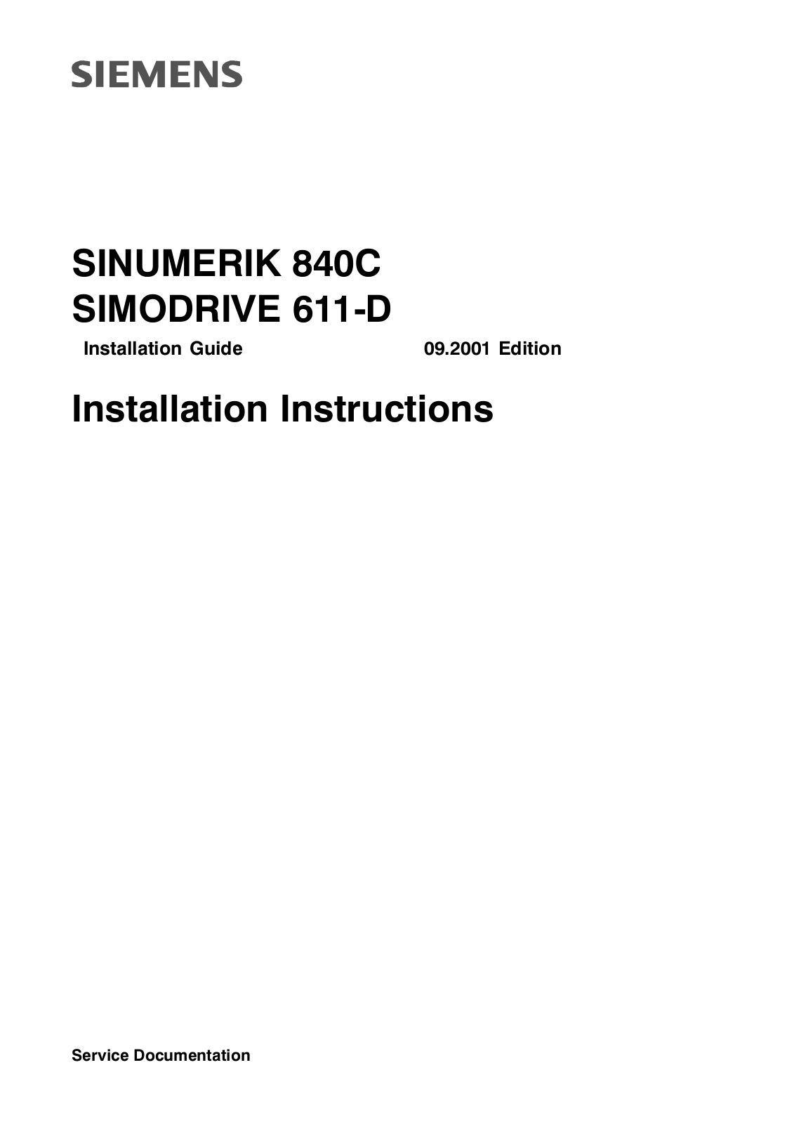 siemens 840C Installation Guide