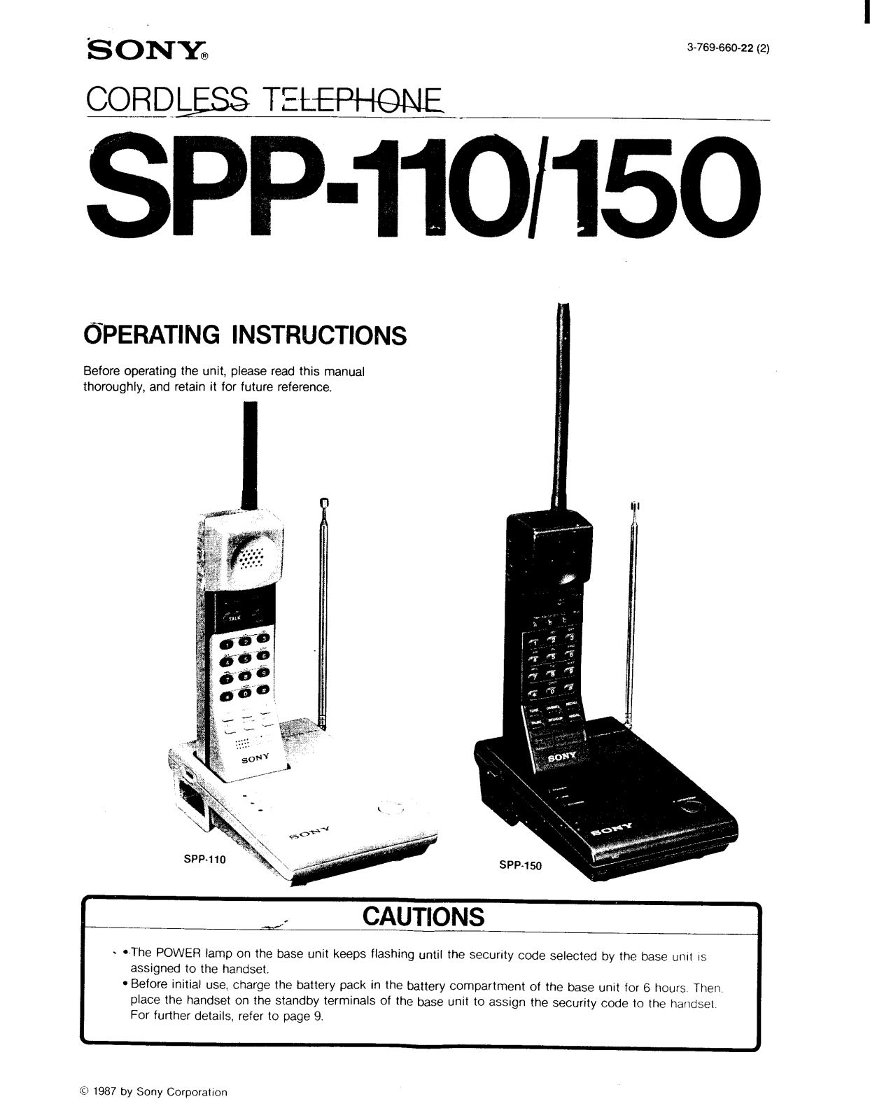 Sony SPP-110 User Manual