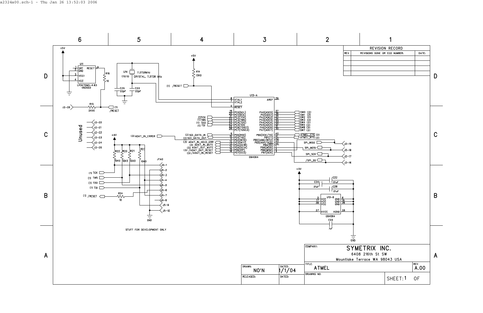 Symetrix A232 Interface Board Schematic