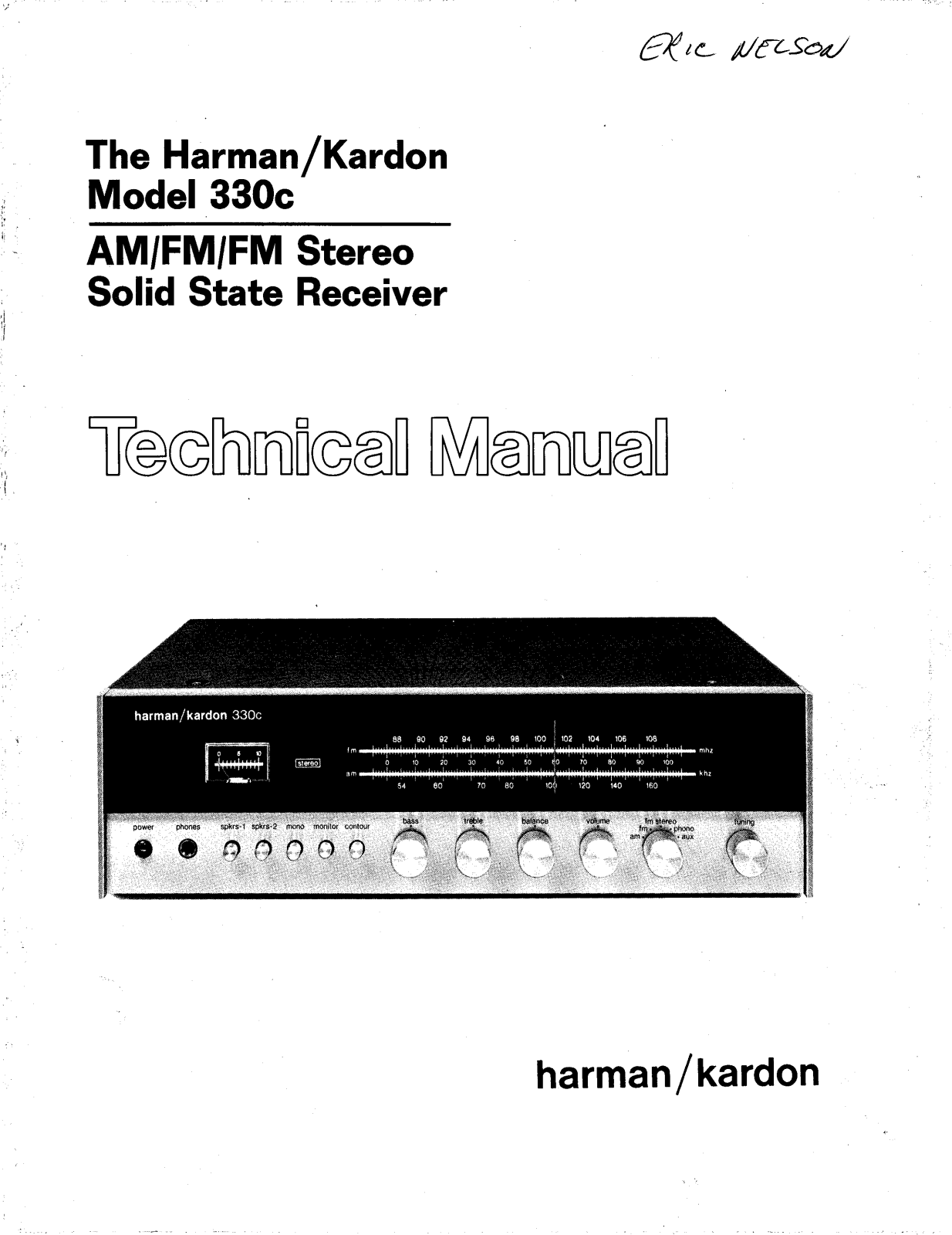 Harman Kardon 330-C, HK-330-C Service manual