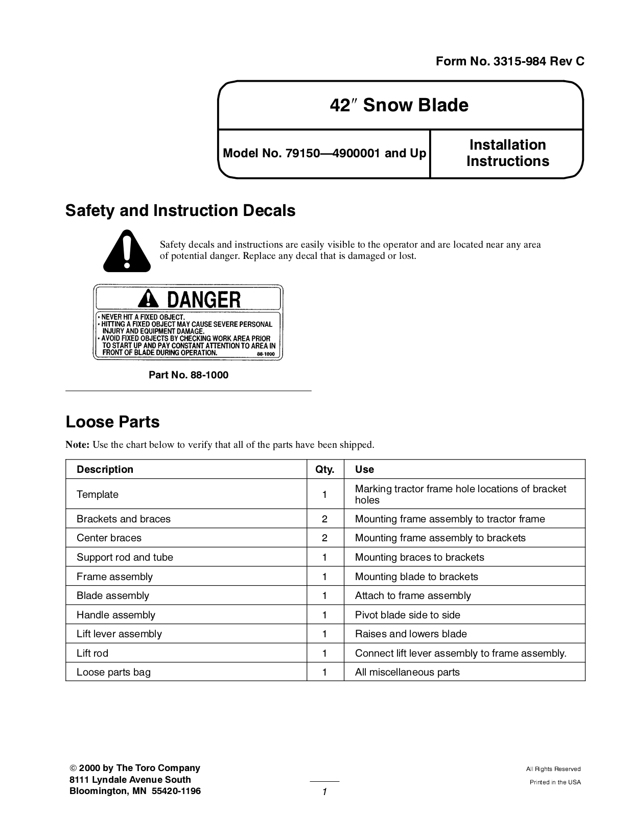 Toro 79150 Operator's Manual