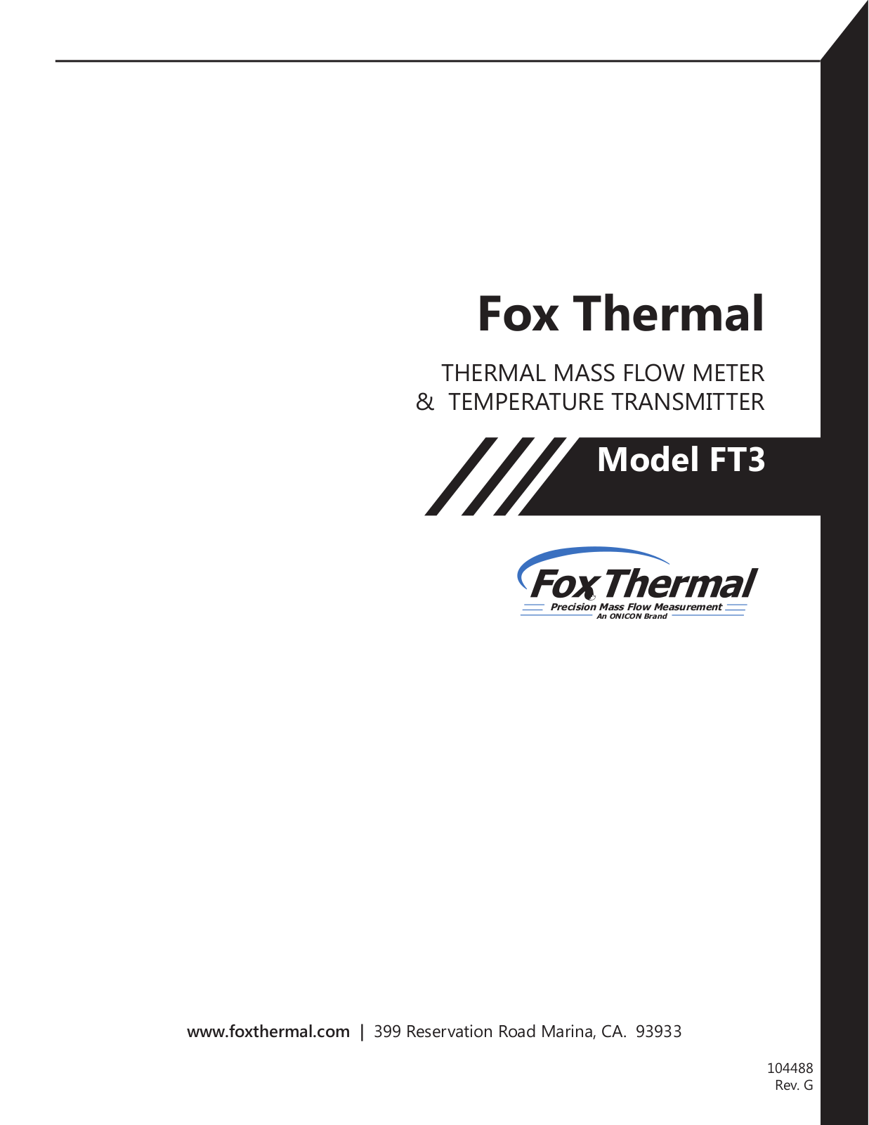 Fox Thermal Instruments FT3 Operating Manual