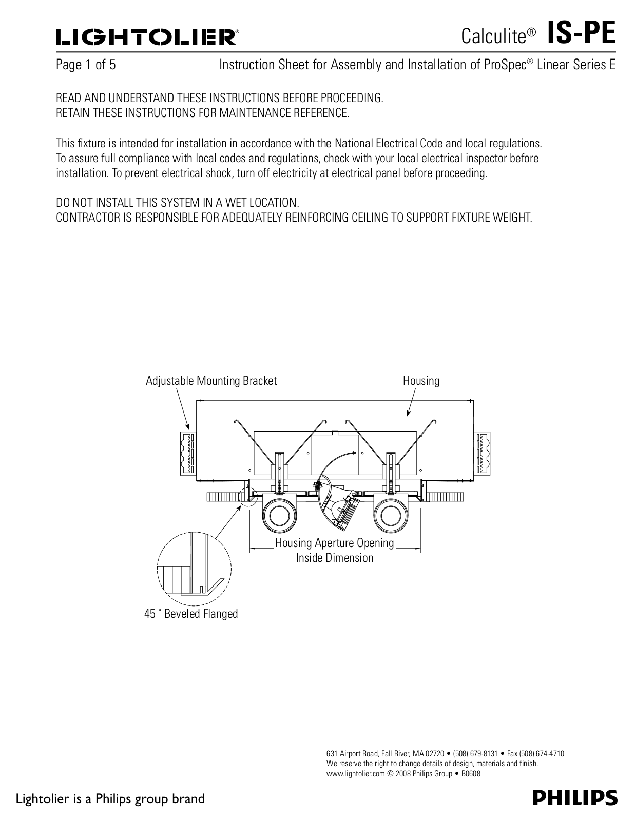 Lightolier IS-PE User Manual