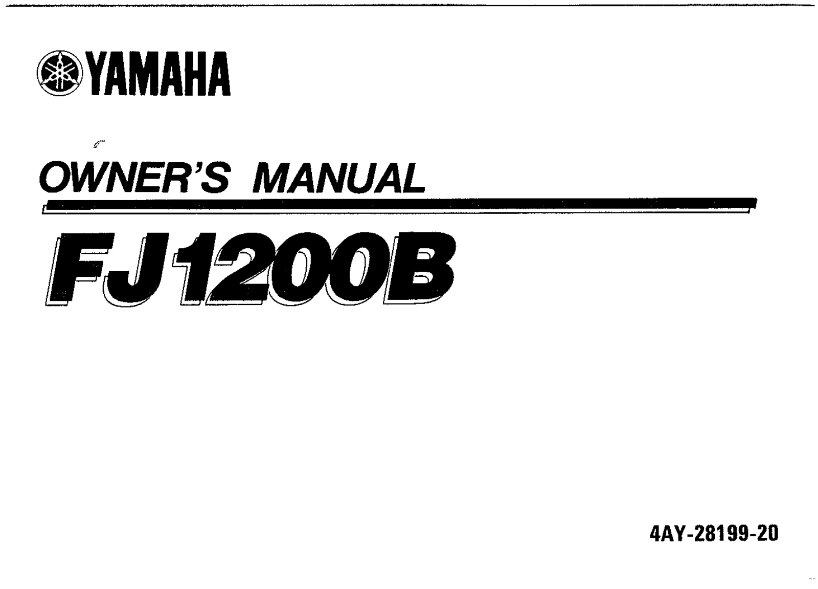 Yamaha FJ1200 B 1991 Owner's manual