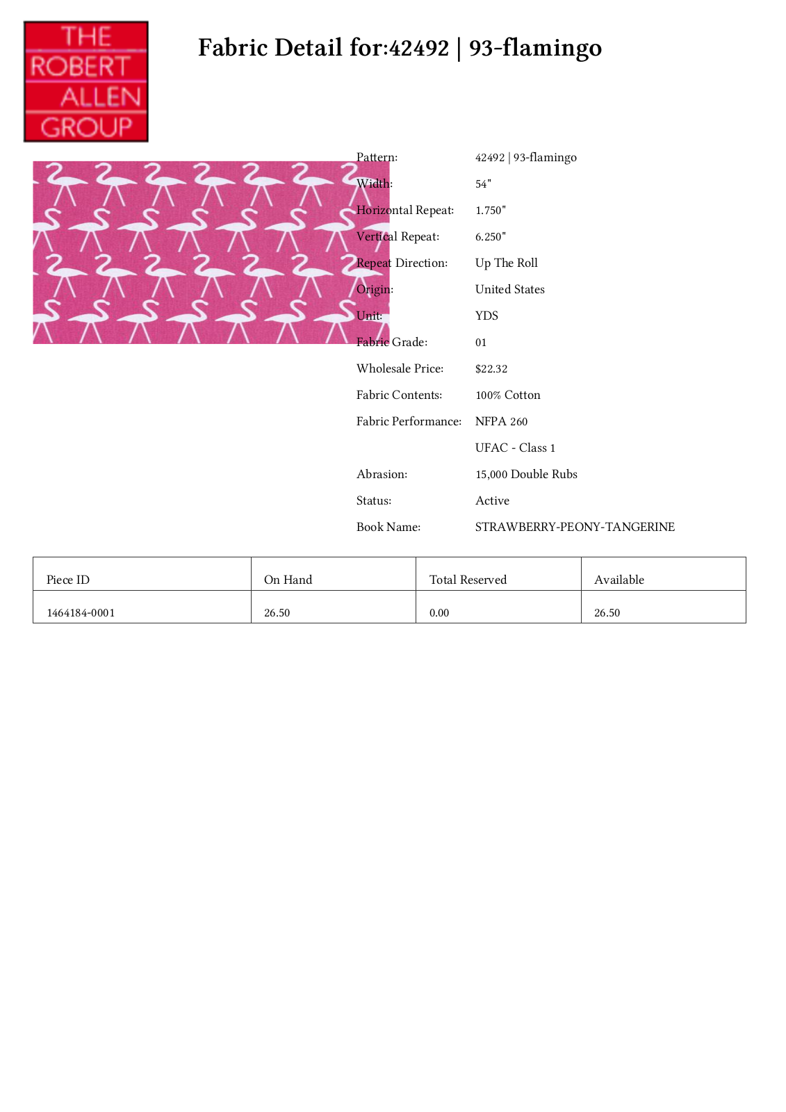 Duralee CRAL4852 Specifications - ManualMachine.com