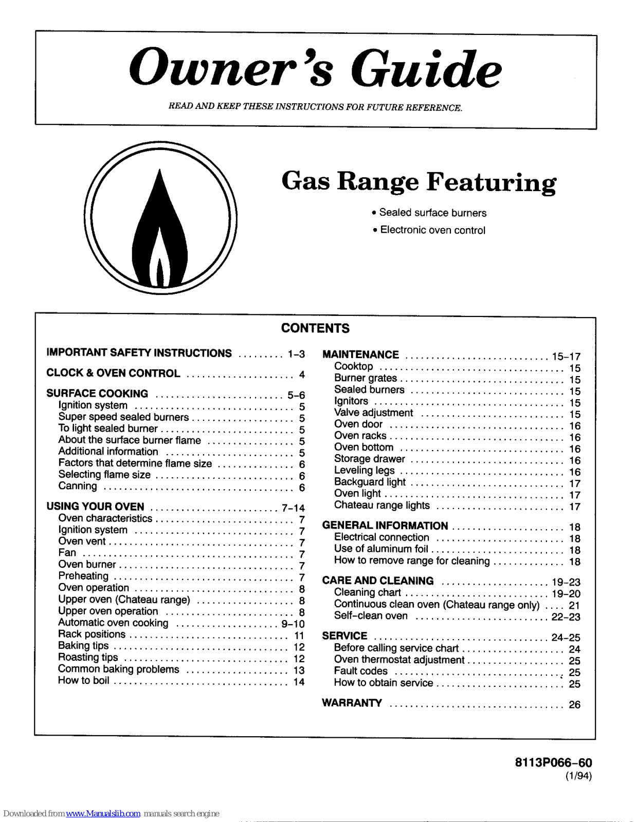 Maytag gas range featuring, H3478VVV Owner's Manual - ManualMachine.com