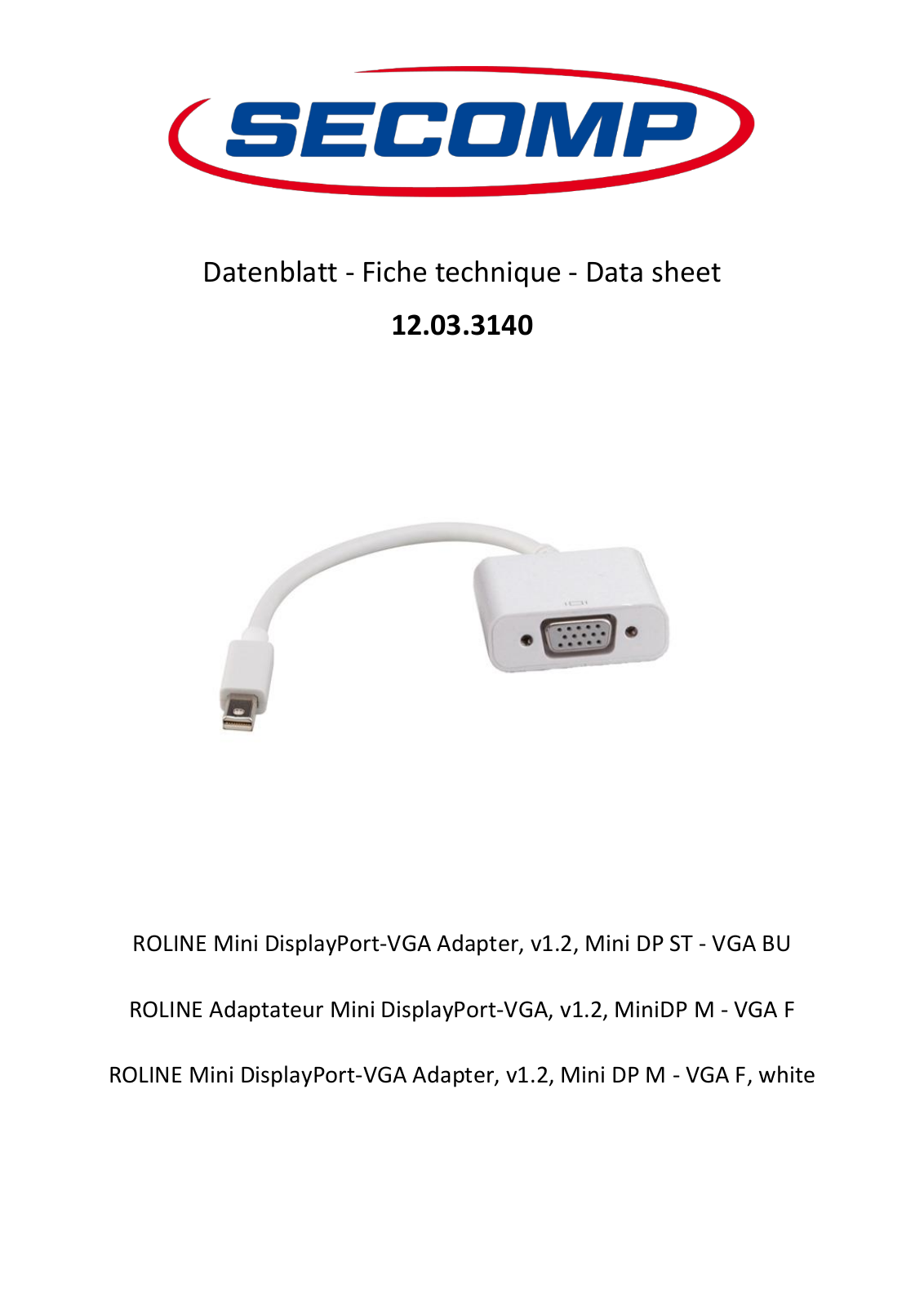 ROLINE 12033140 Datasheet - ManualMachine.com