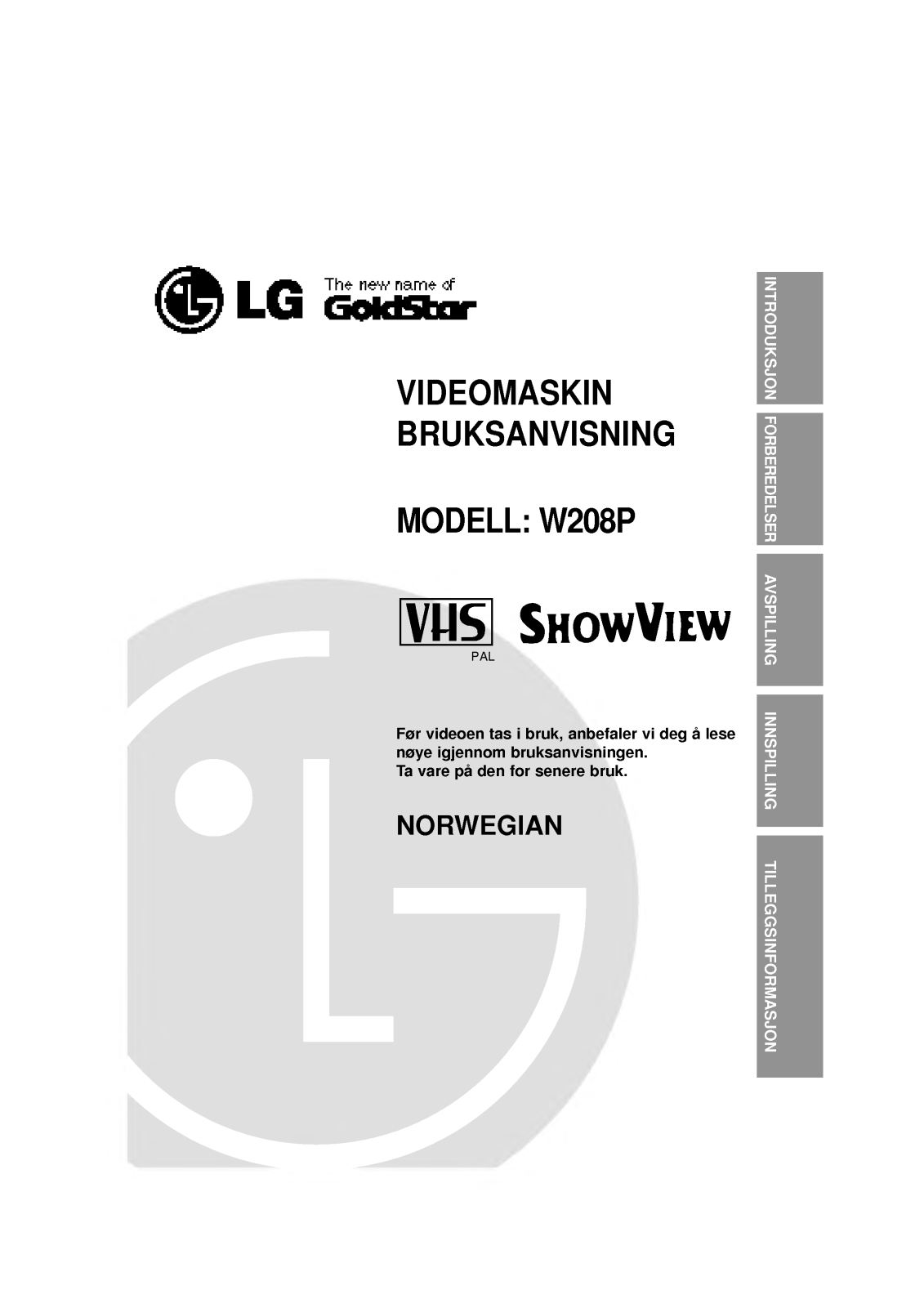 Lg W208P User Manual