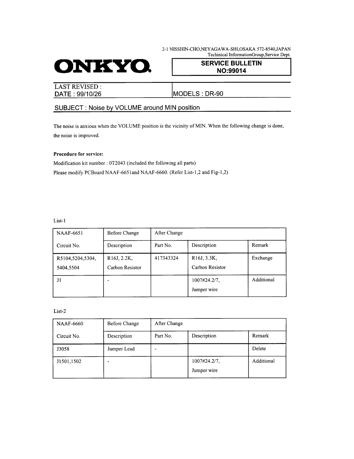 Onkyo DR 90 Service Manual