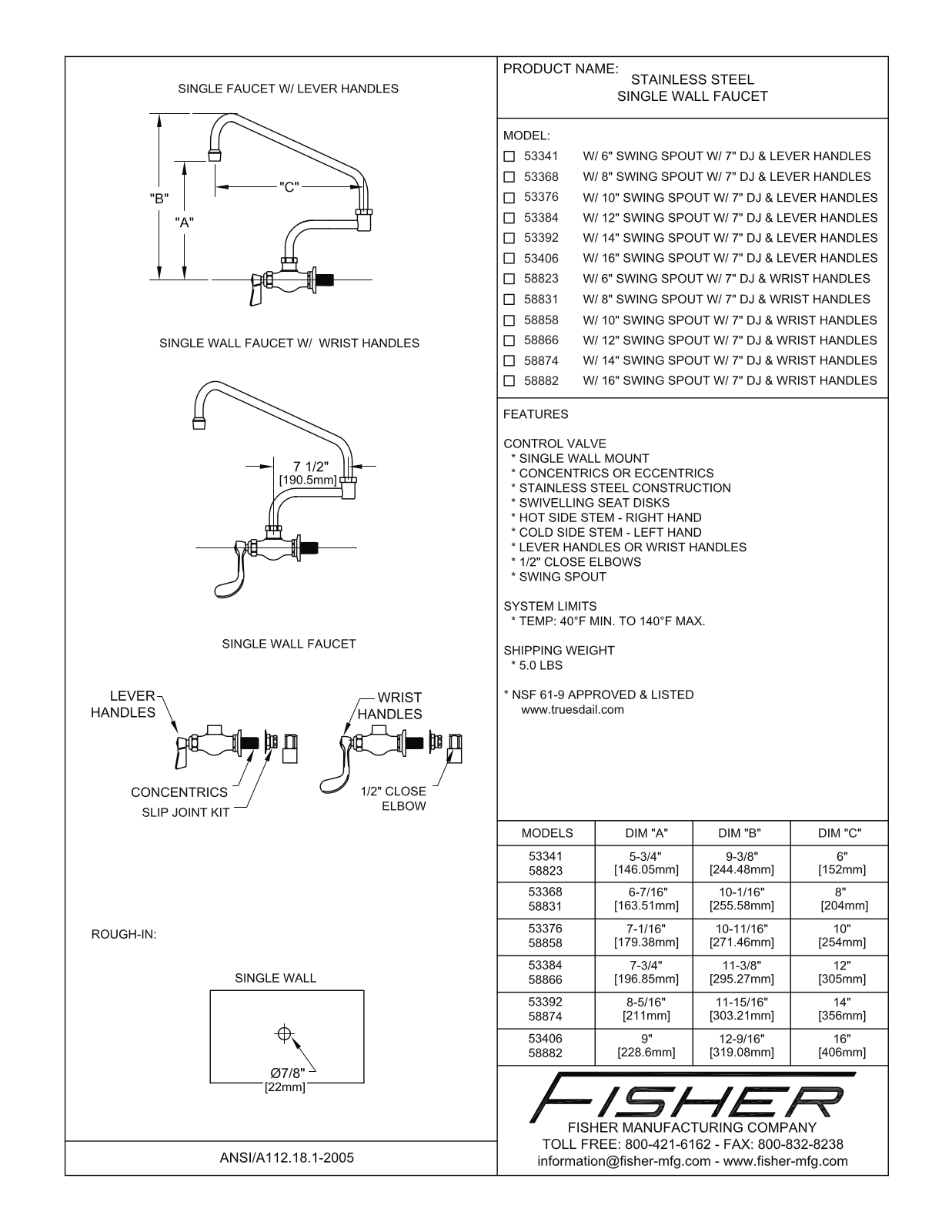 Fisher Manufacturing 53376 User Manual