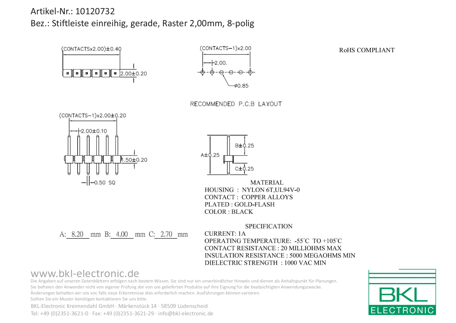 BKL BKL 10120732 Datasheet - ManualMachine.com