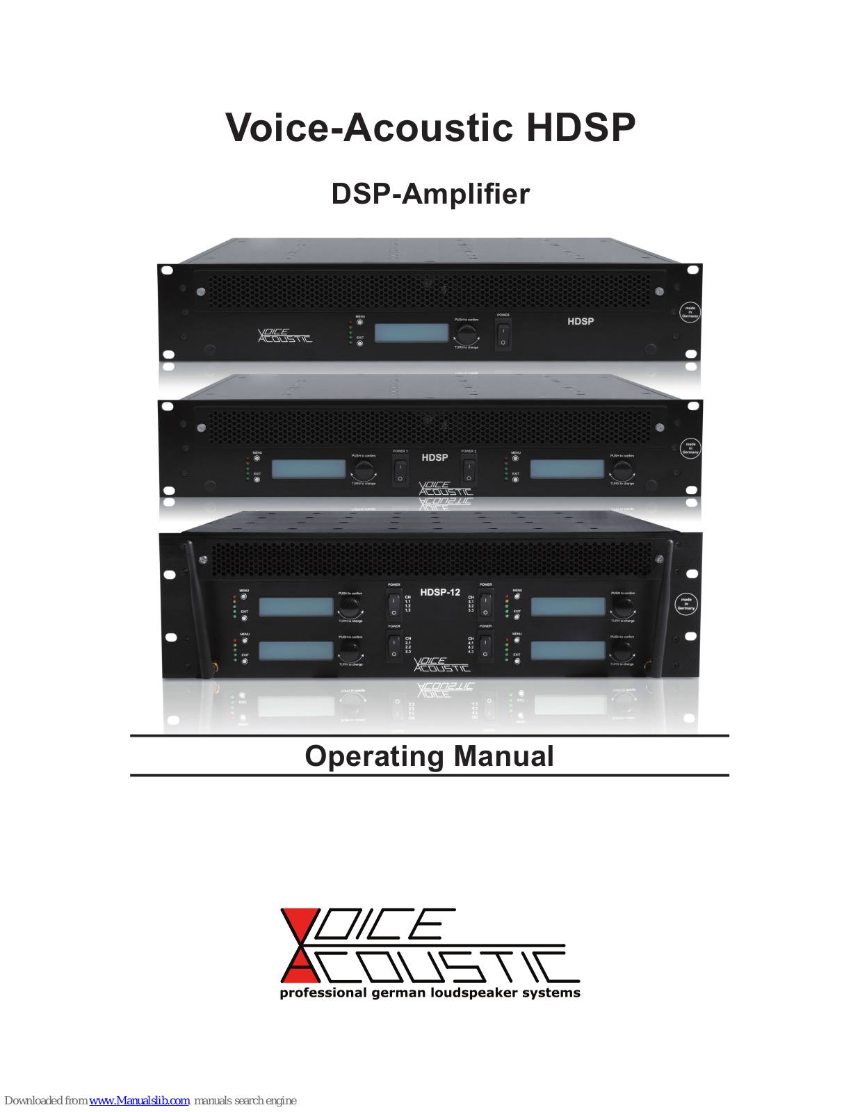 Voice-Acoustic HDSP-6A, HDSP-12, HDSP-6D, HDSP-4A, HDSP-4D Operating Manual