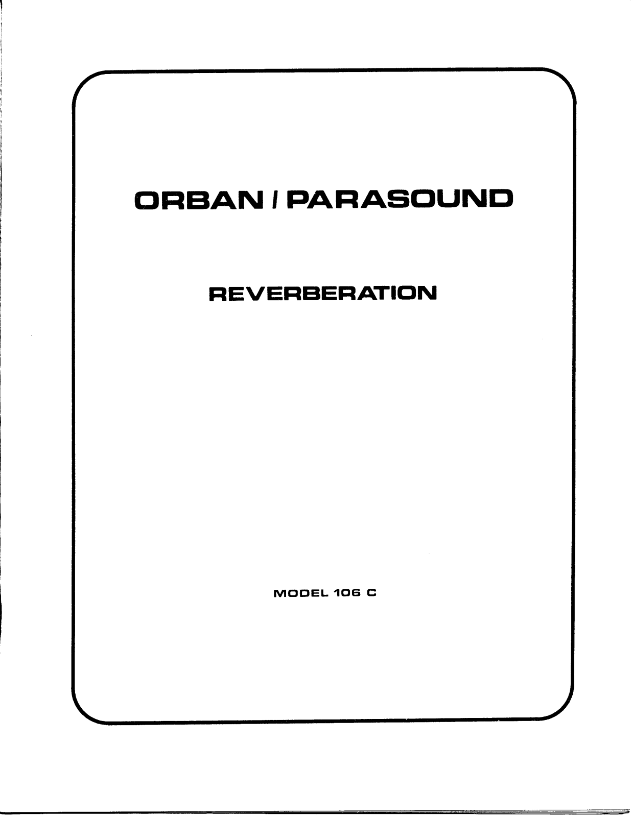 Orban 106C Service manual