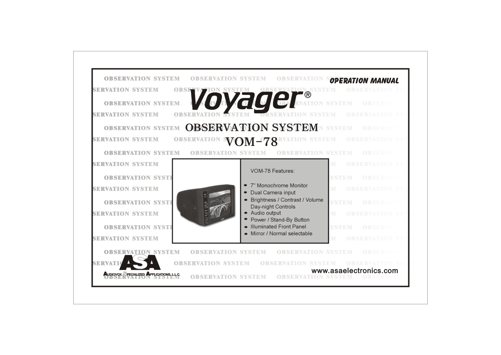 Voyager VOM-78 User Manual