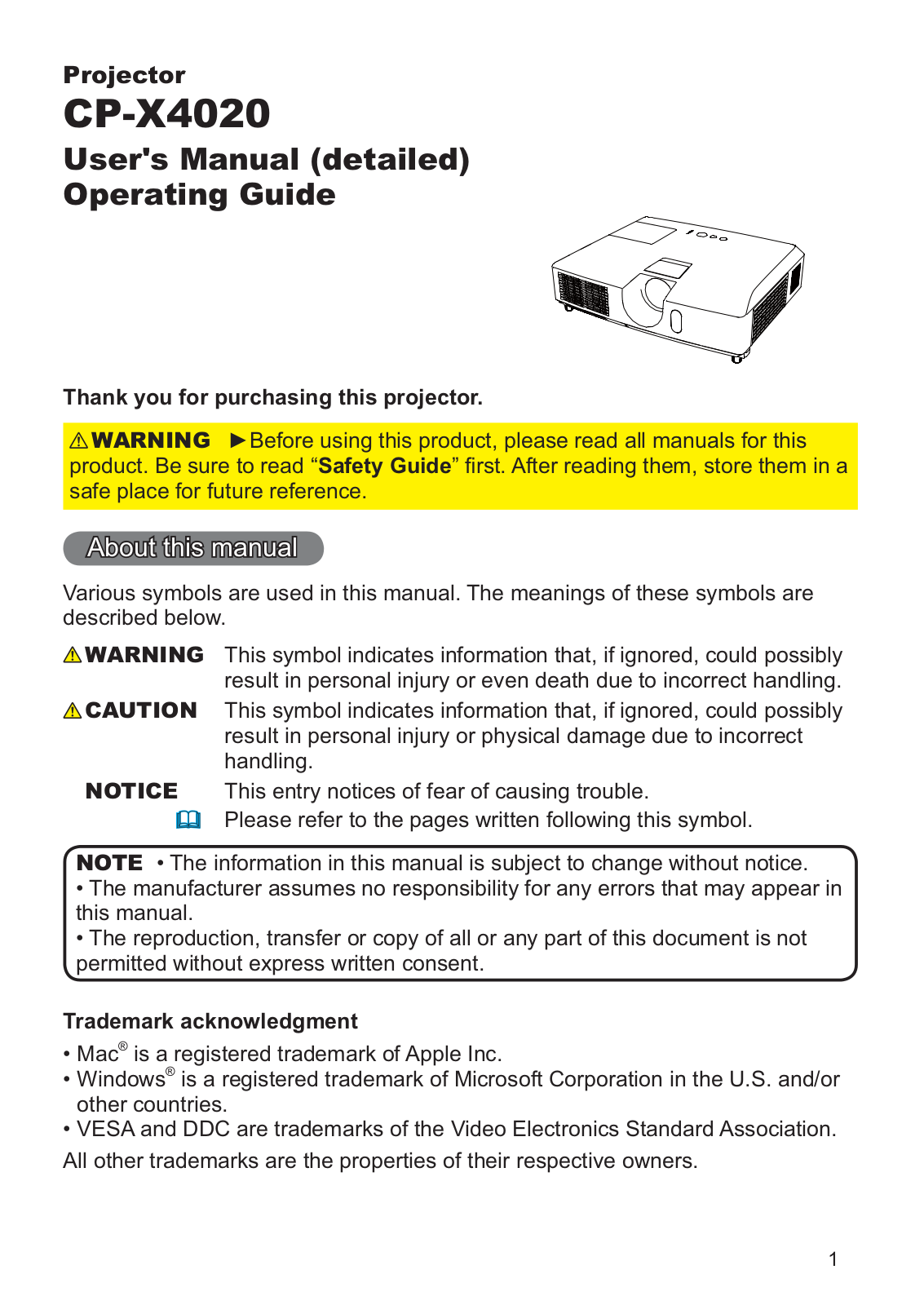 Hitachi CP-X4020E User Manual