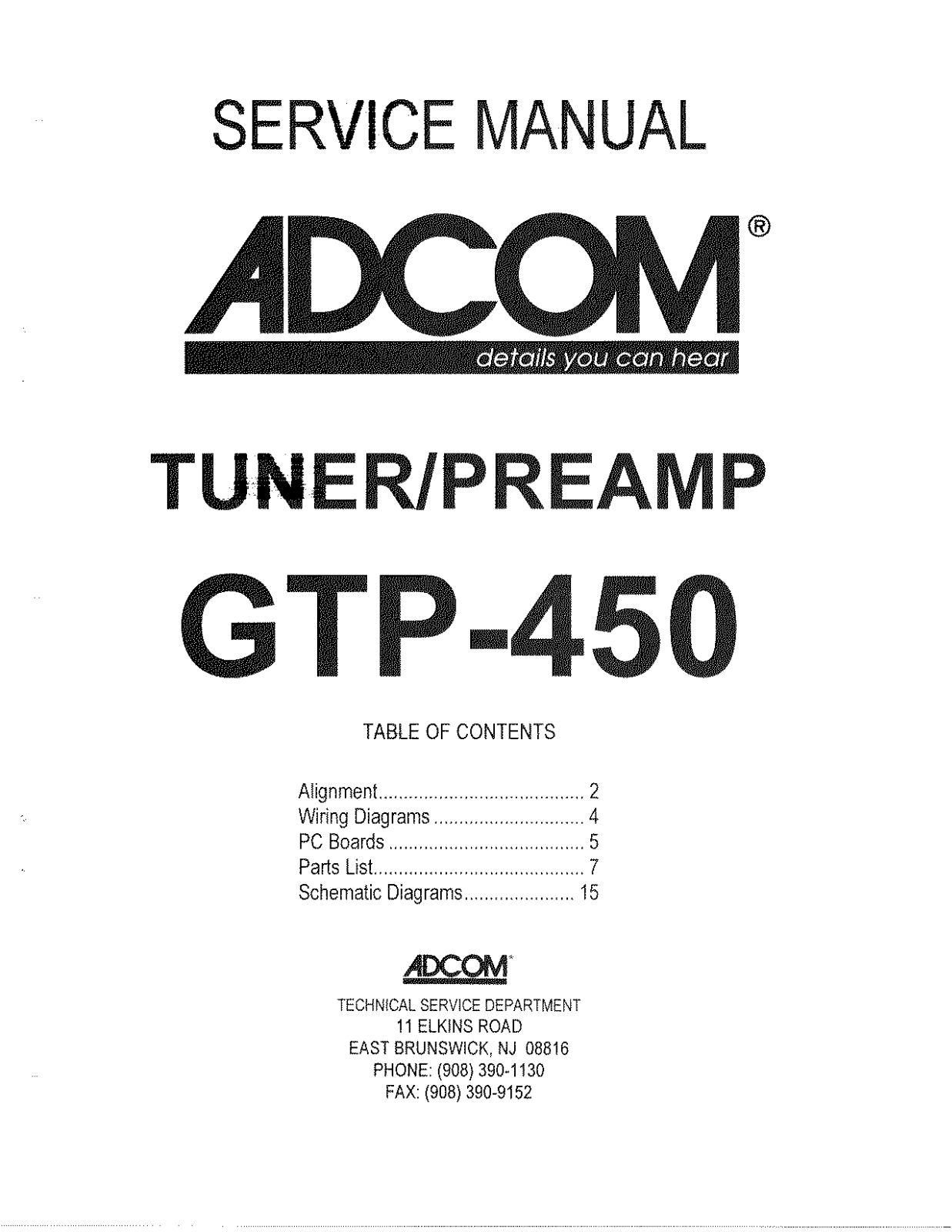 Adcom GTP450 Schematic