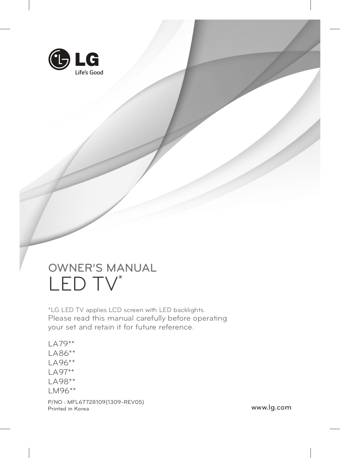 LG 55LA965V, U65LA970V User Manual
