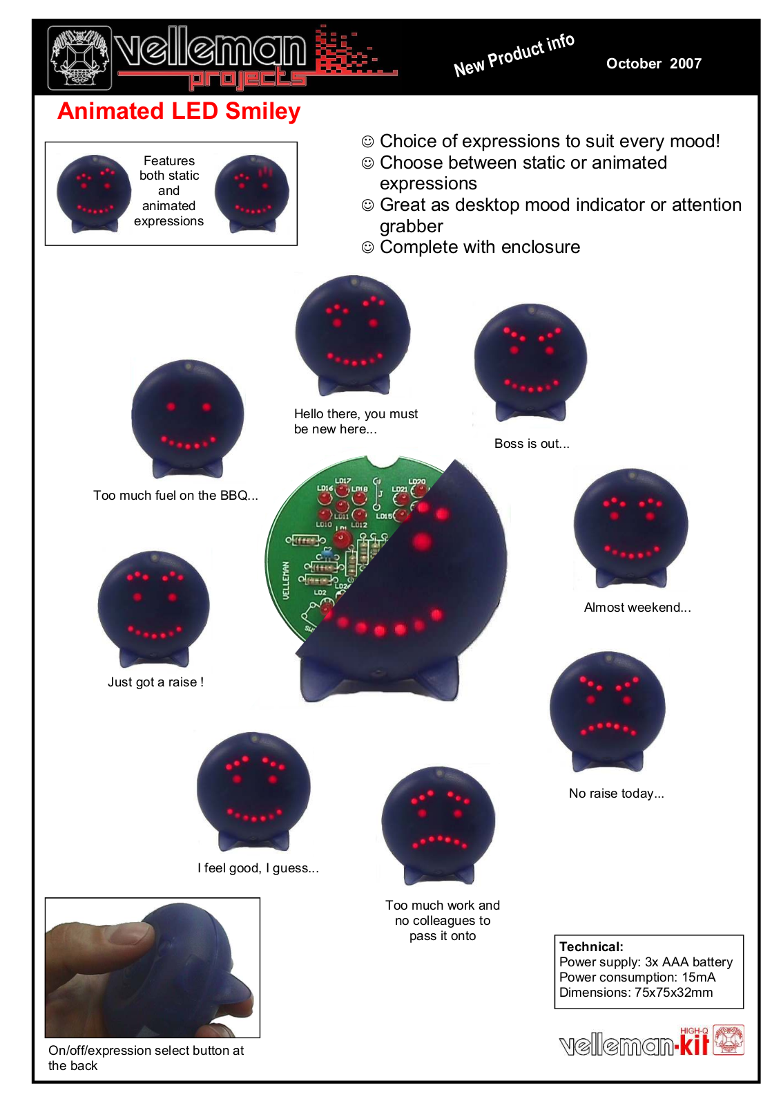 Velleman MK175 Datasheet