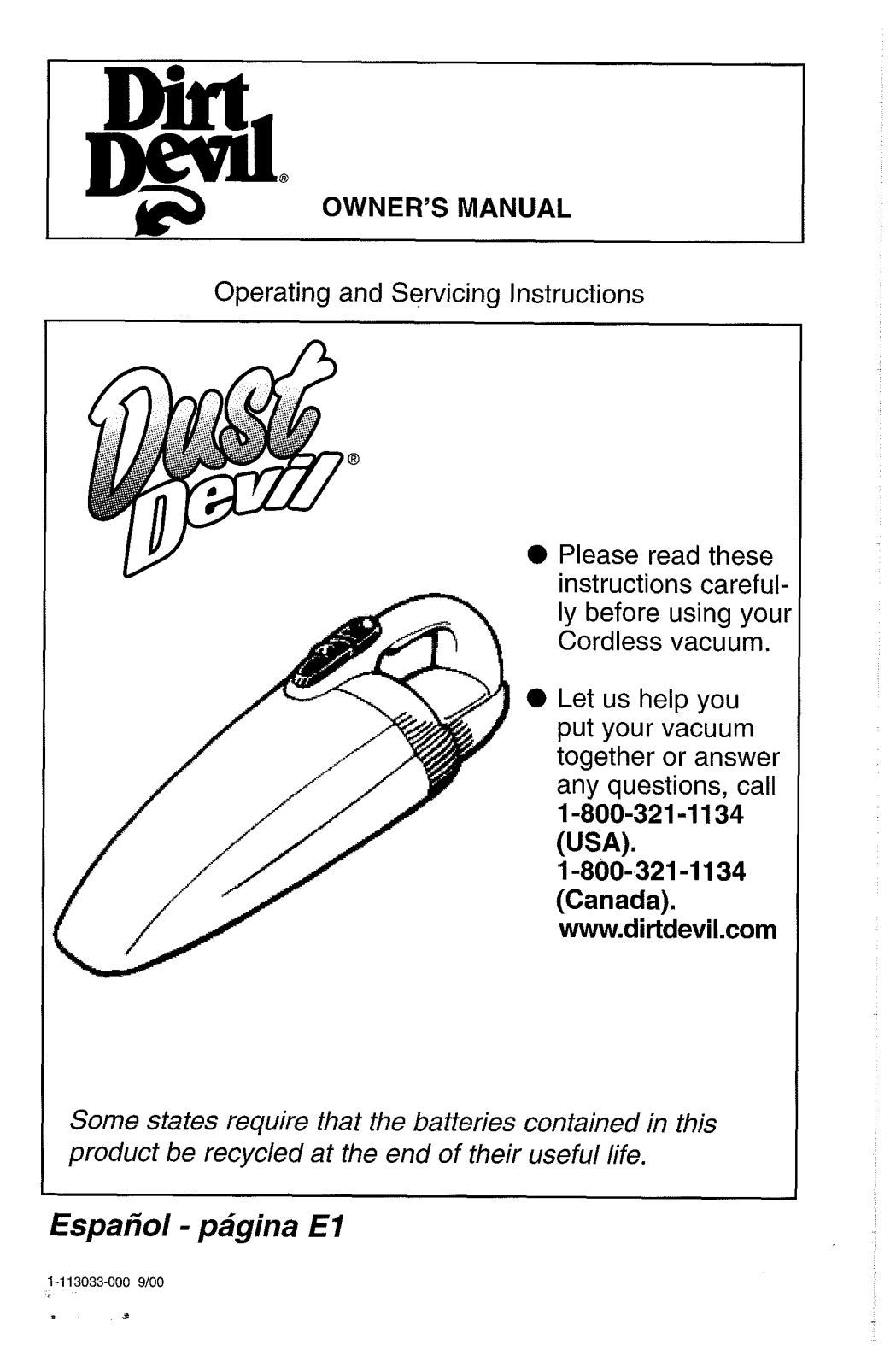 Dirtdevil M0820 User Manual - ManualMachine.com