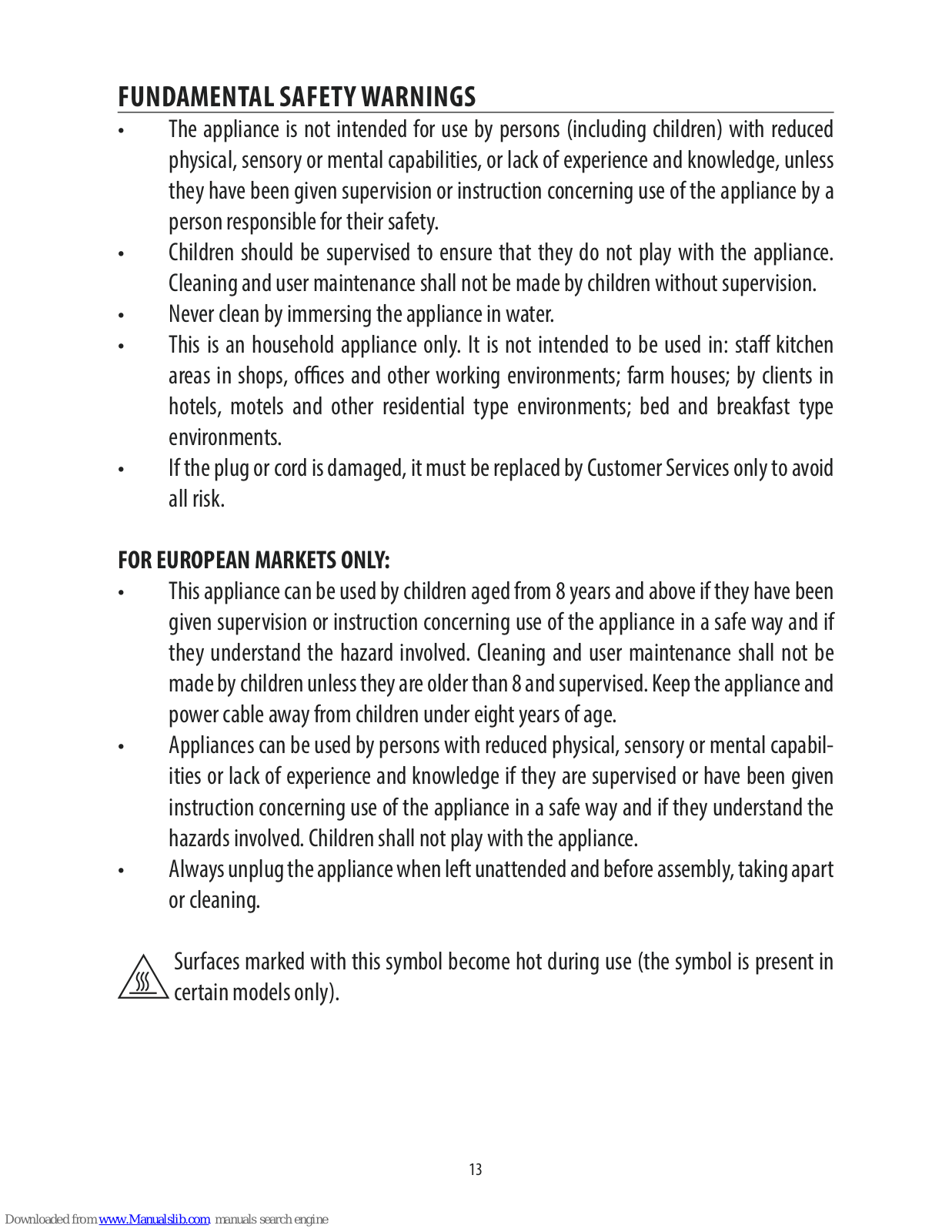 DeLonghi EC1341 Series User Manual