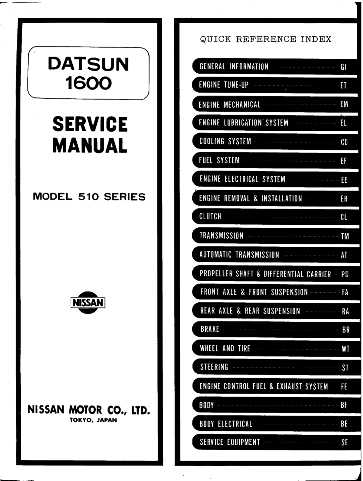 Nissan Bluebird 1973 User Manual