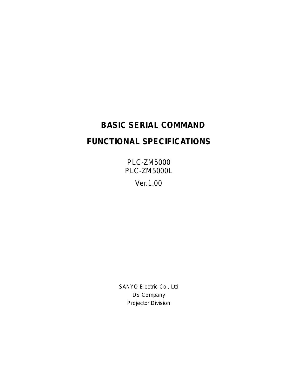 Sanyo PLC-ZM5000, PLC-ZM5000L User Manual