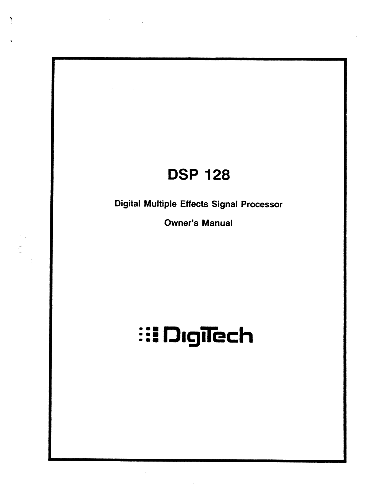 DigiTech DSP128 User Manual