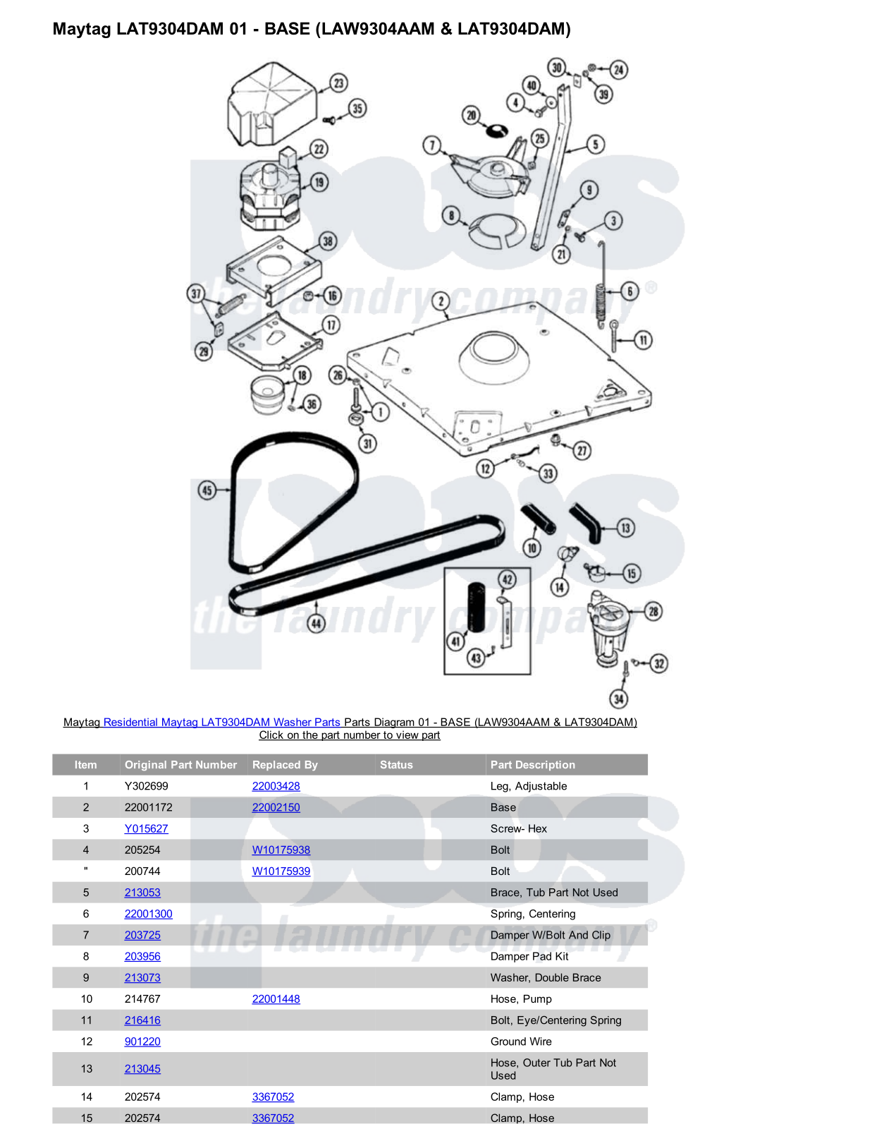 Maytag LAT9304DAM Parts Diagram