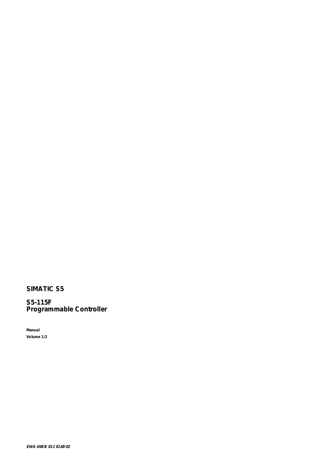 Siemens SIMATIC S5-115F User Manual