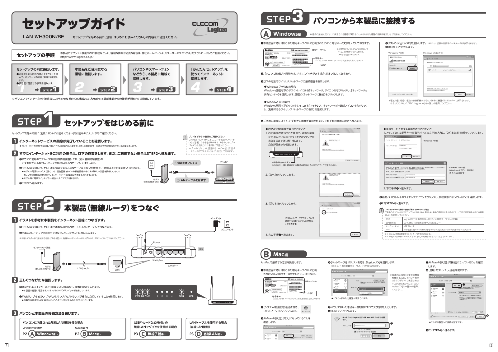 ELECOM Logitec LAN-WH300N/RE User guide