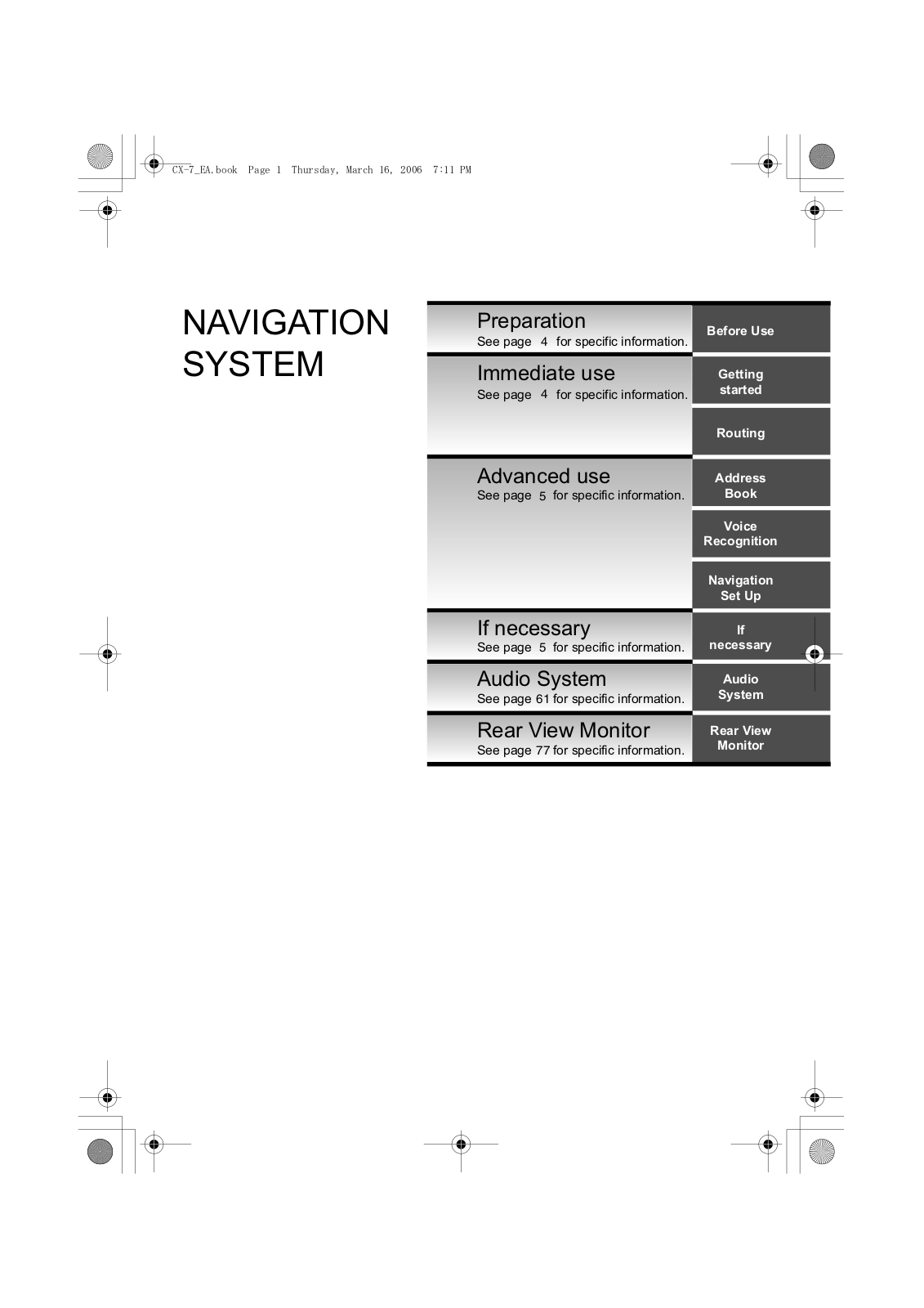 Mazda CX-7 Owner's Manual