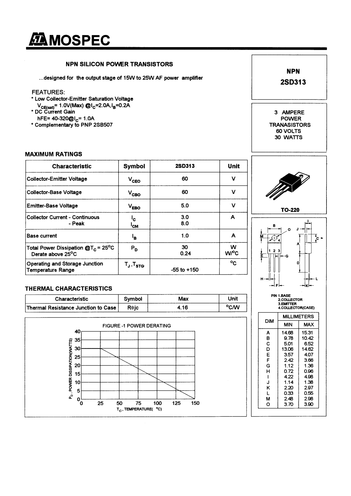 MOSPEC 2SD313 Datasheet