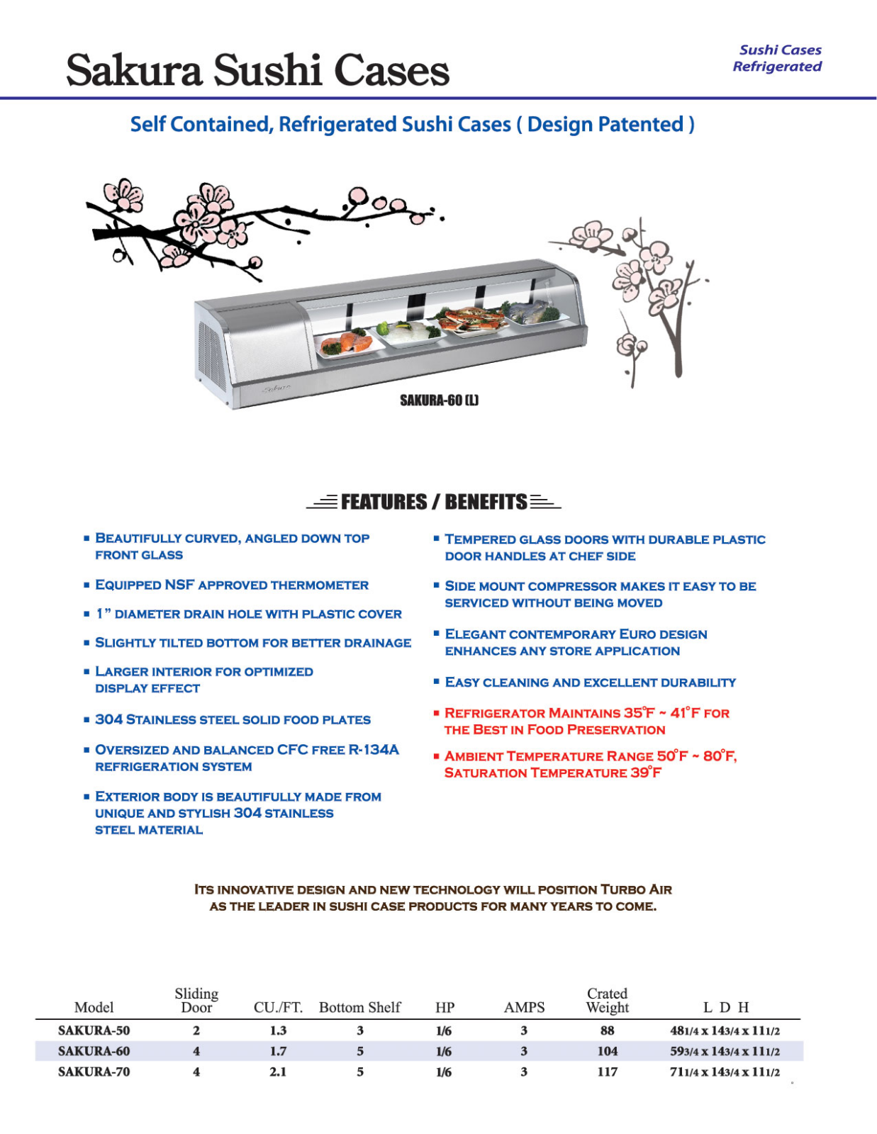 Turbo Air SAKURA-50 User Manual