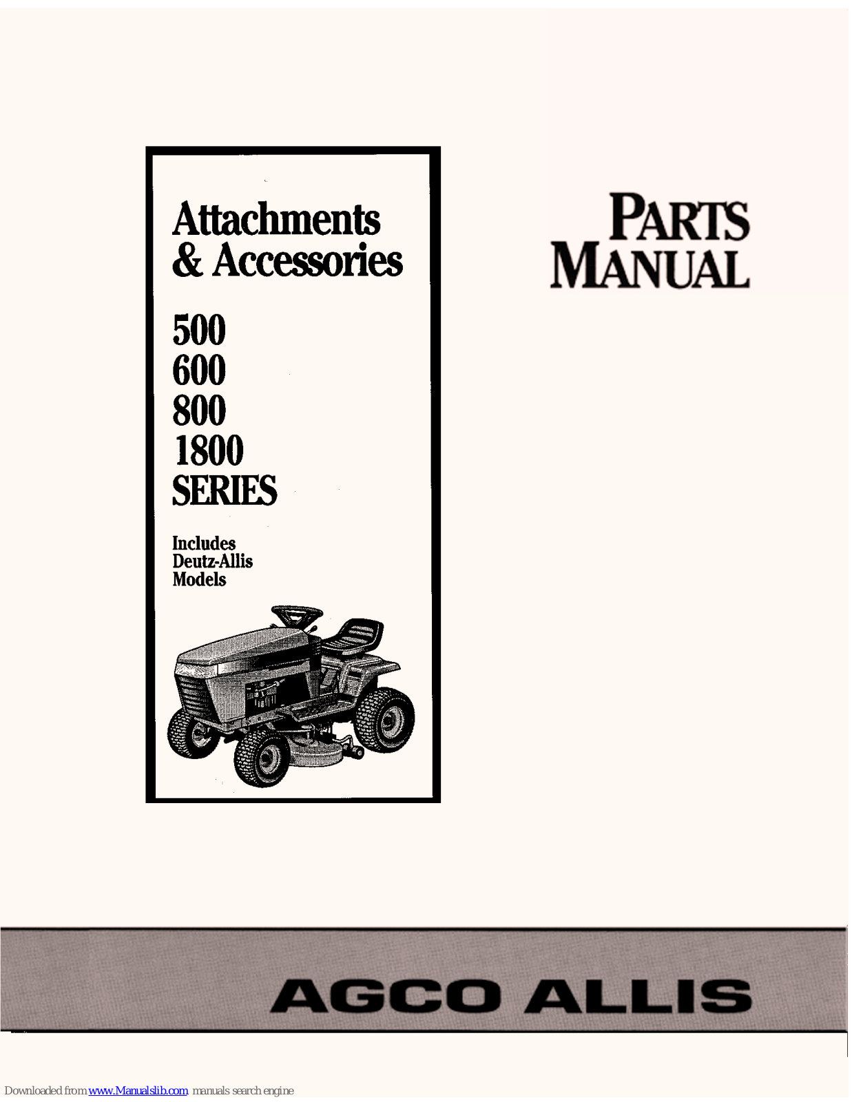 AGCO Allis 1800 Parts Manual