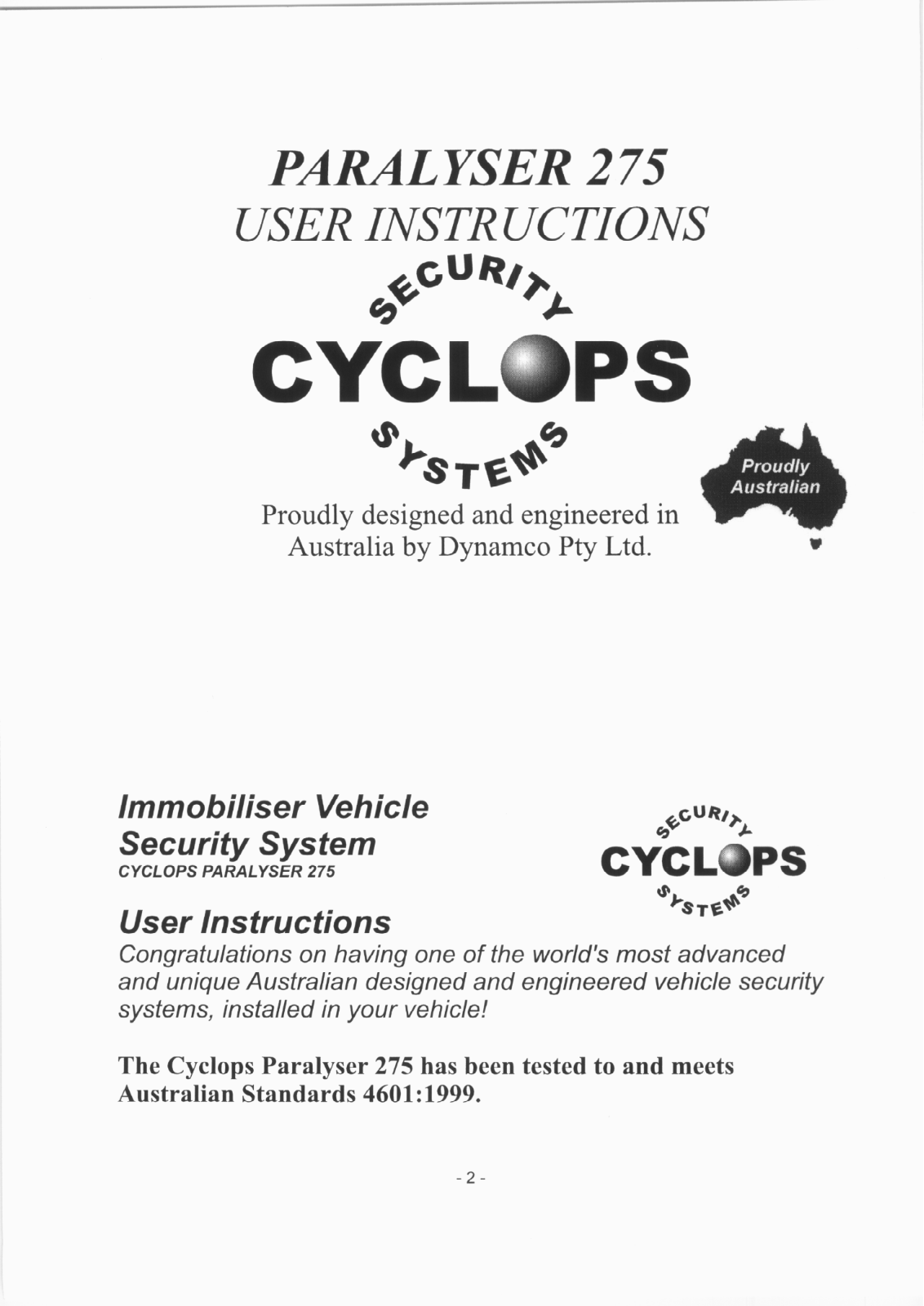 Dynamco TX97 Users Manual