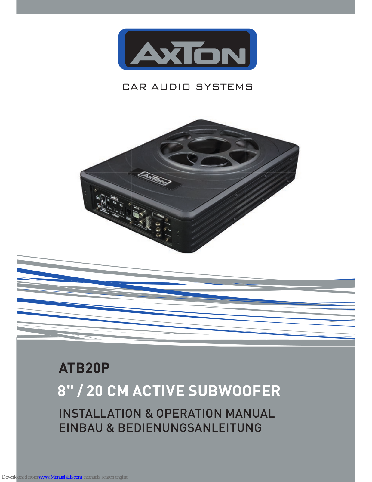 AXTON ATB20P Installation & Operation Manual