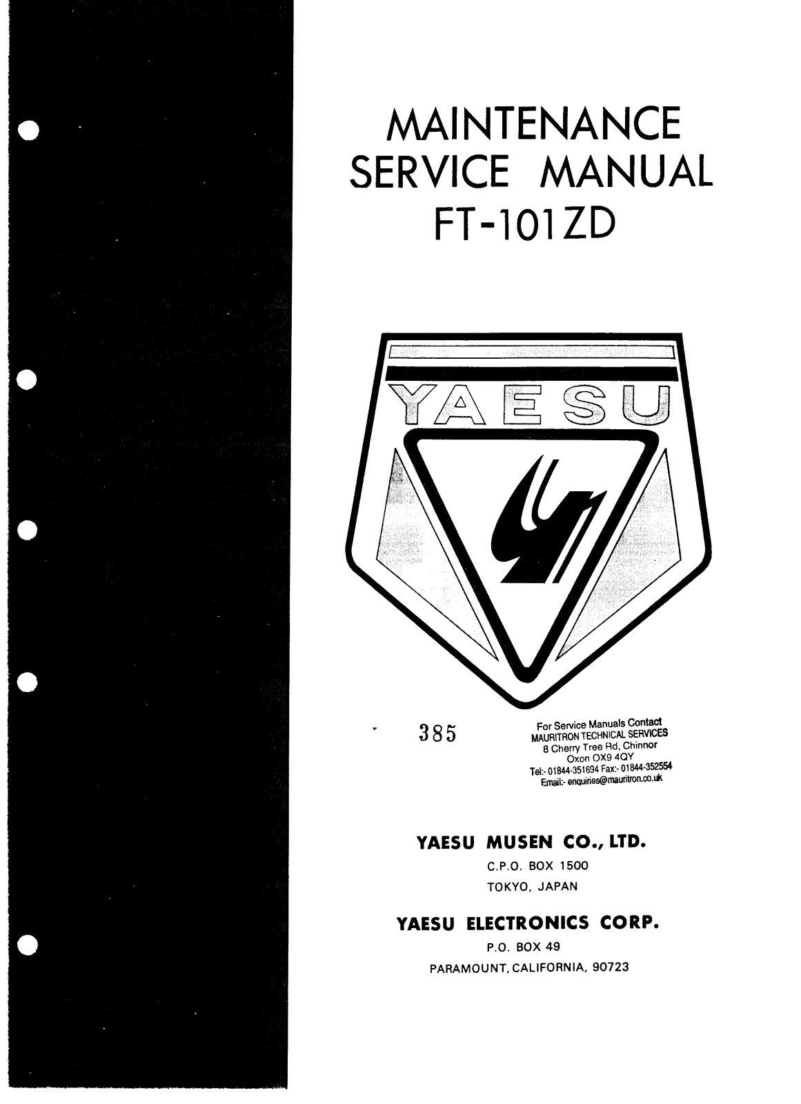 Yaesu FT101ZD User Manual